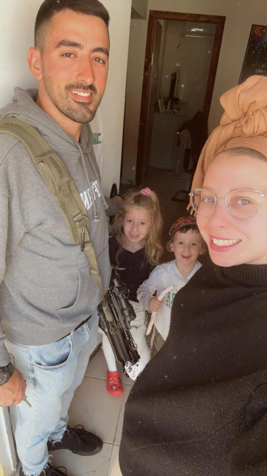 With his family With his family