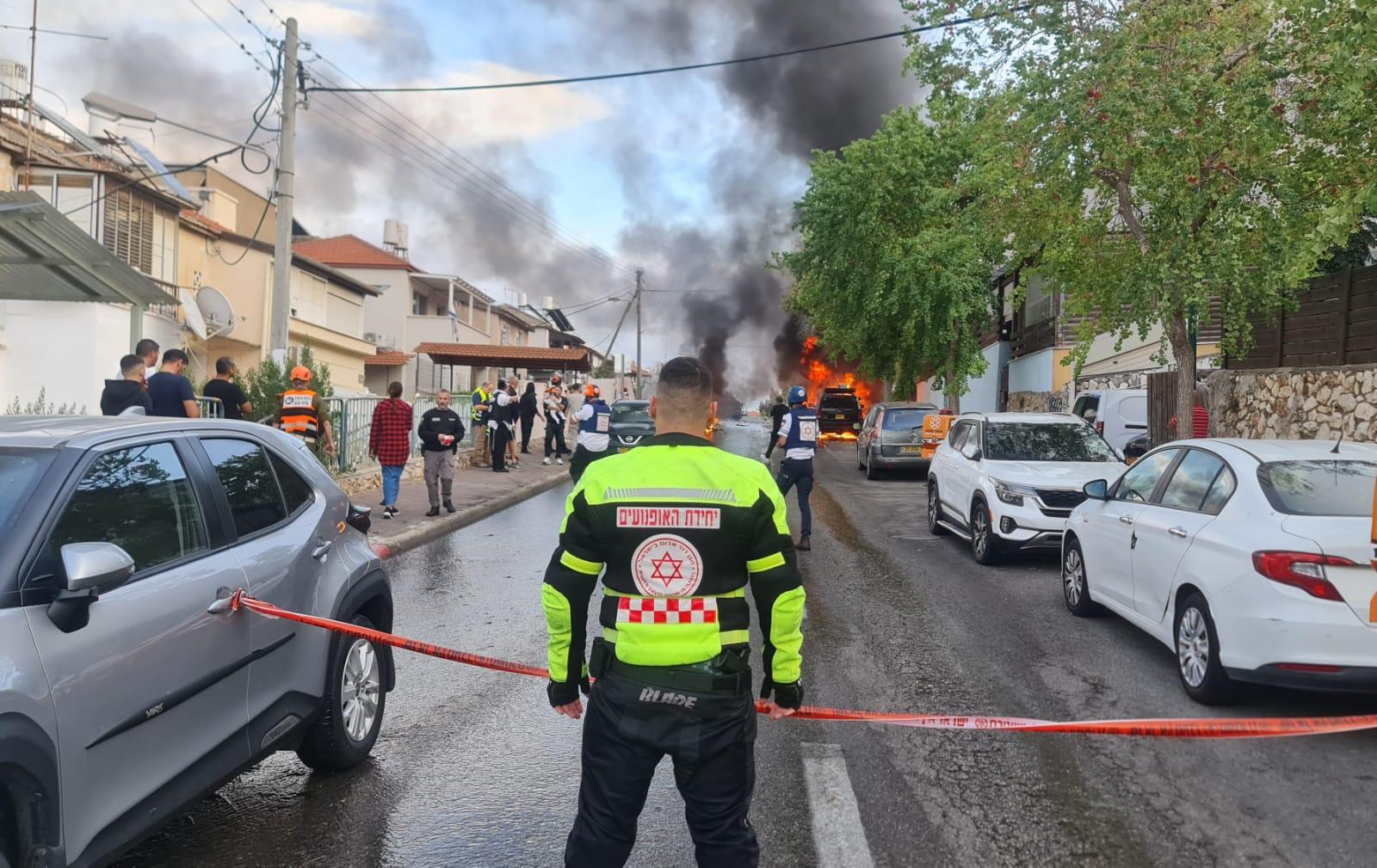 Scene of rocket hit today