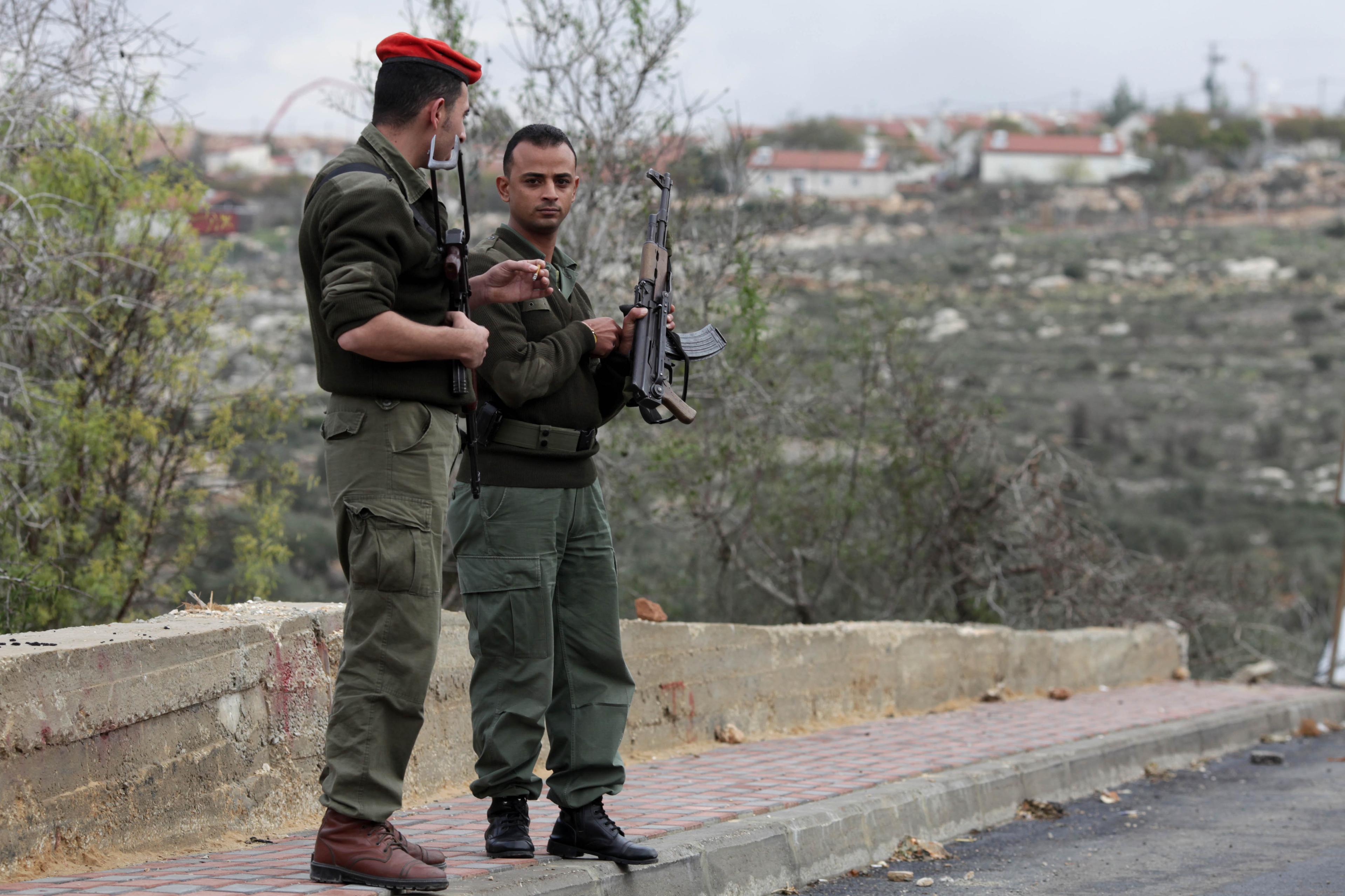 Palestinian village of Kfar Yasuf in the West Bank. In the background is seen the Jewish settlement of Har Bracha Palestinian village of Kfar Yasuf in the West Bank. In the background is seen the Jewish settlement of Har Bracha