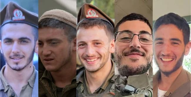 5 of the 6 soldiers who fell fighting in Lebanon 5 of the 6 soldiers who fell fighting in Lebanon