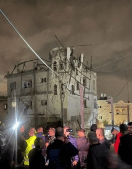 Ruins of building hit by Hezbollah rocket. Ruins of building hit by Hezbollah rocket.