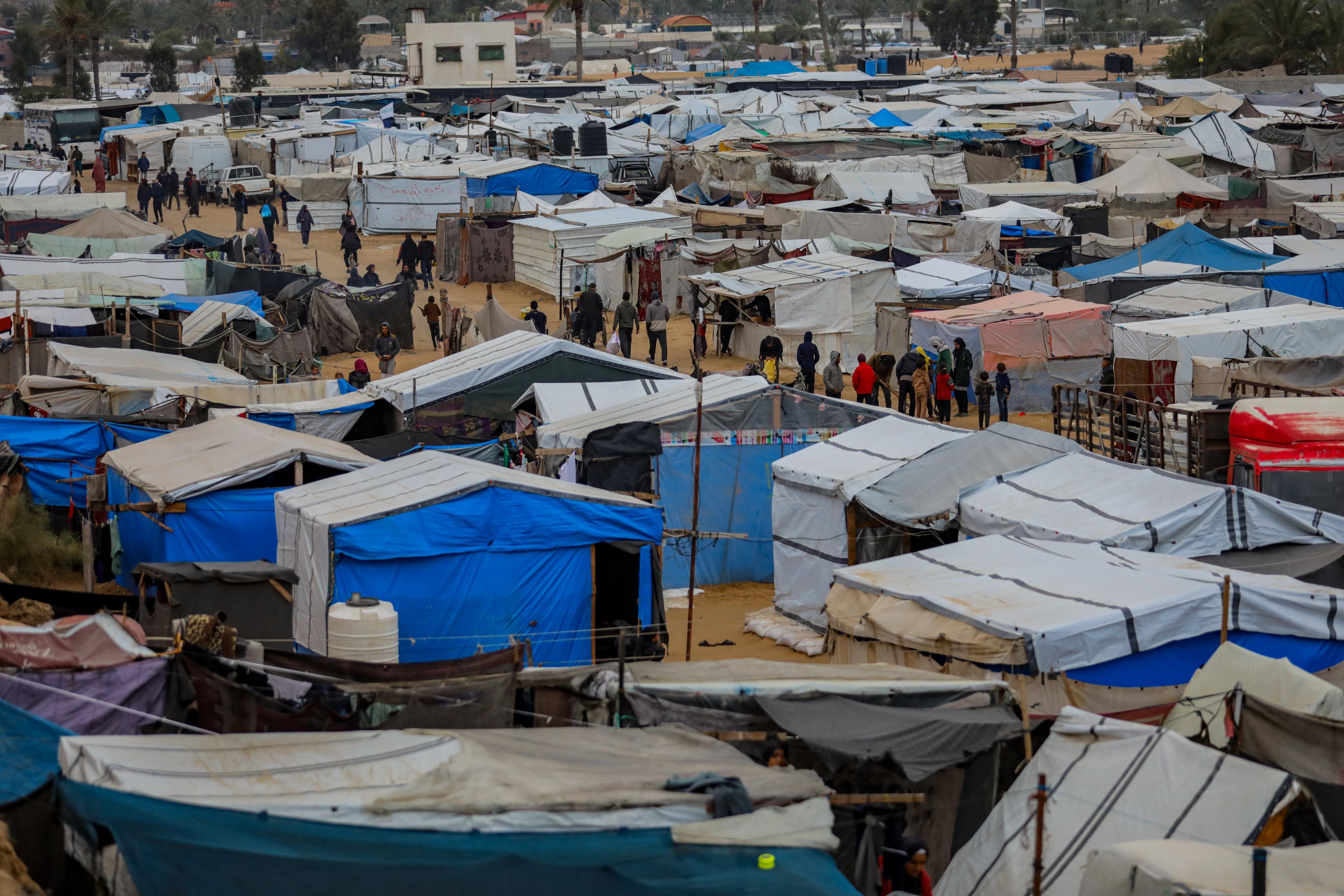 Displaced Palestinians at the Nuseirat camp in the central Gaza Strip, November 25, 2024 Displaced Palestinians at the Nuseirat camp in the central Gaza Strip, November 25, 2024