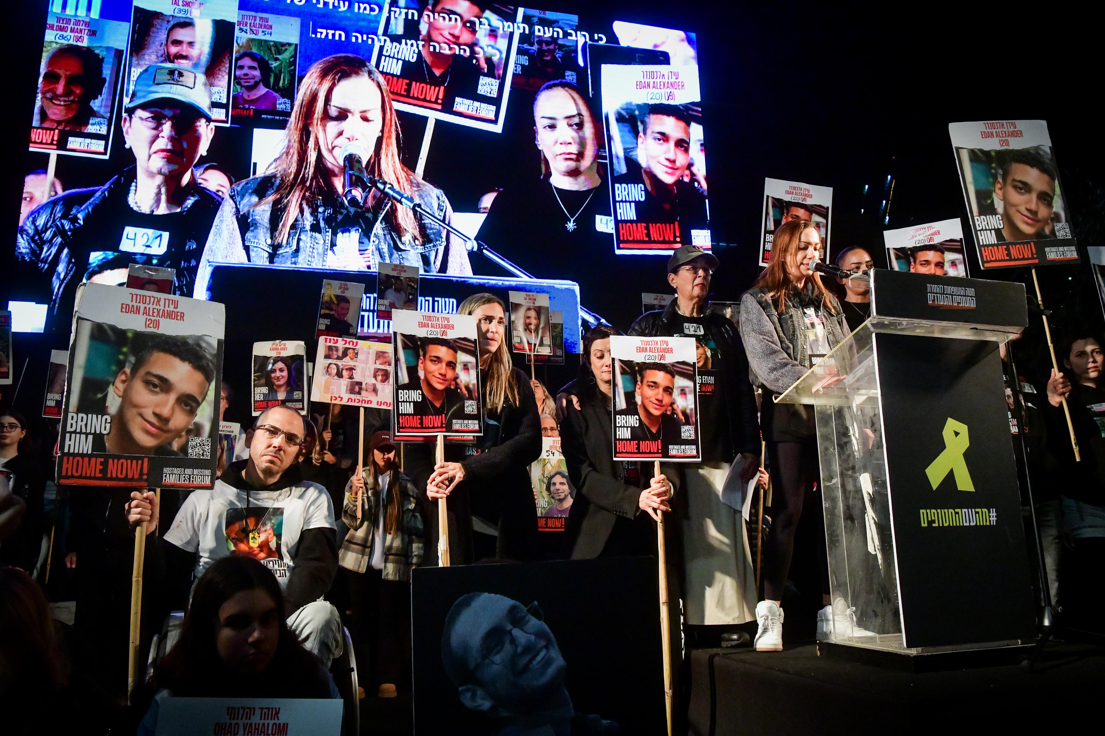 Protest for the hostages. Protest for the hostages.