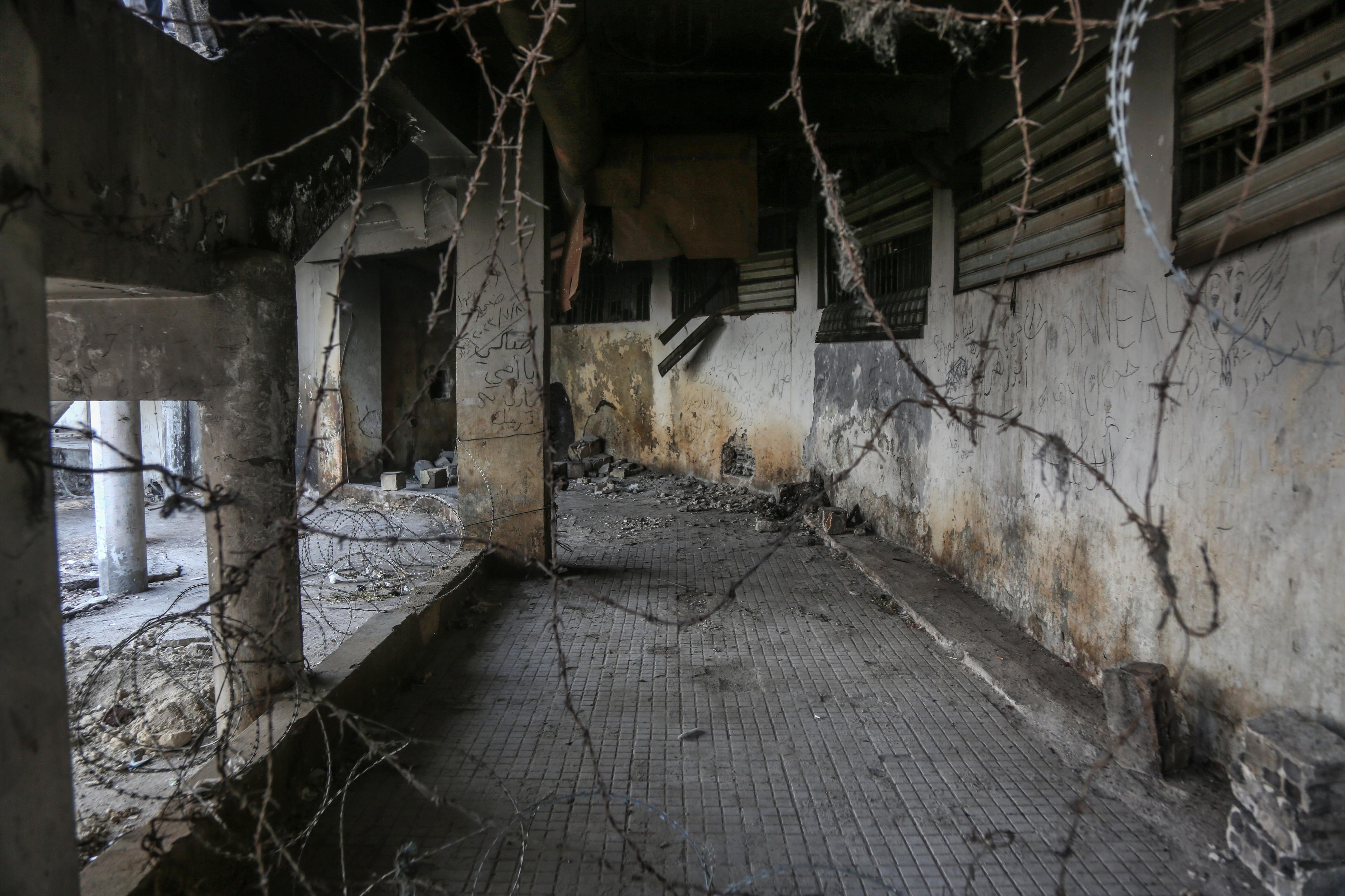 People seen at Sednaya Prison, where thousands of people were said to be detained and tortured by the Assad regime in Damascus, Syria , December 10, 2024