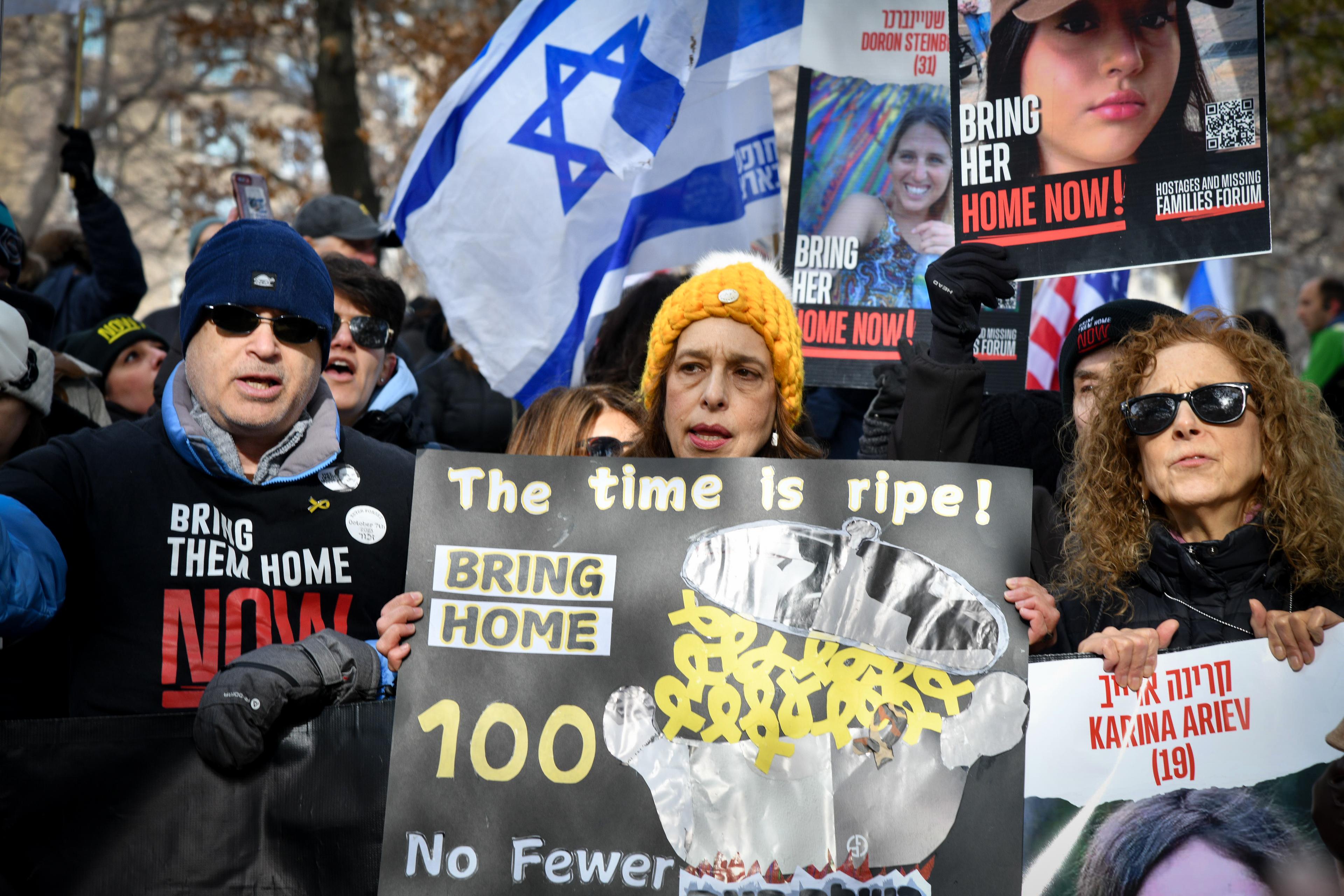 Protest for the hostages. Protest for the hostages.