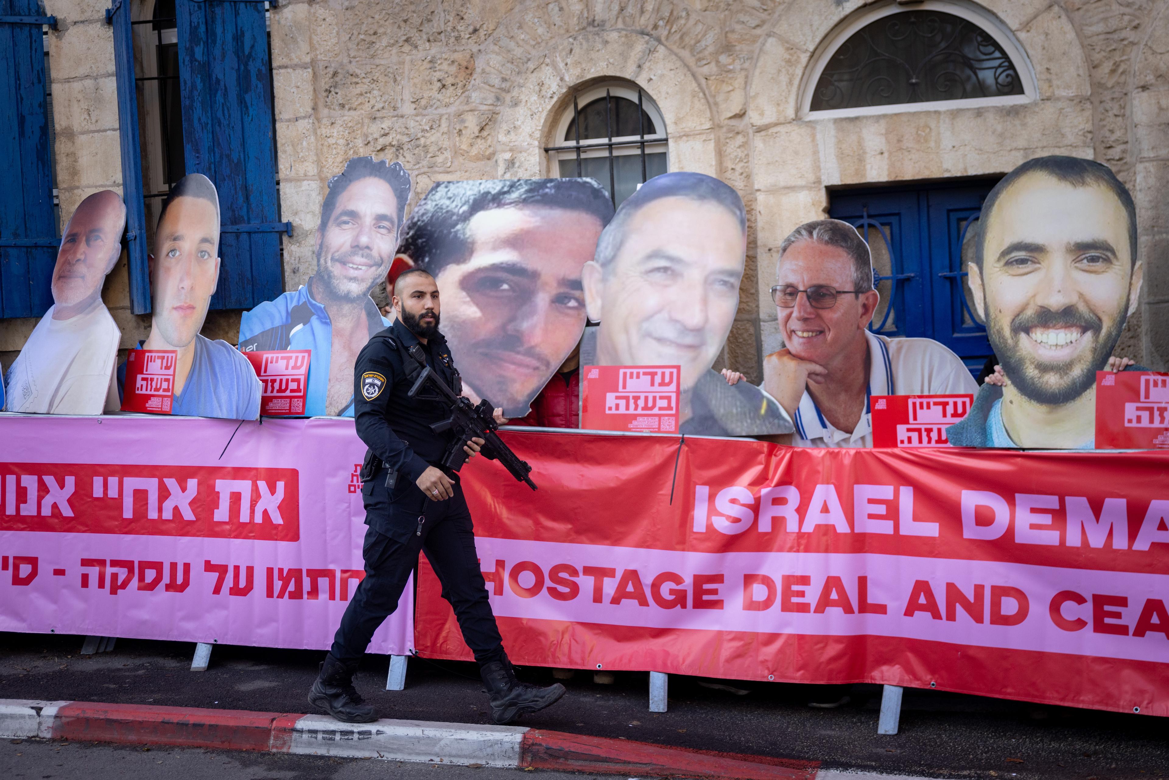 Protest for the hostages. Protest for the hostages.