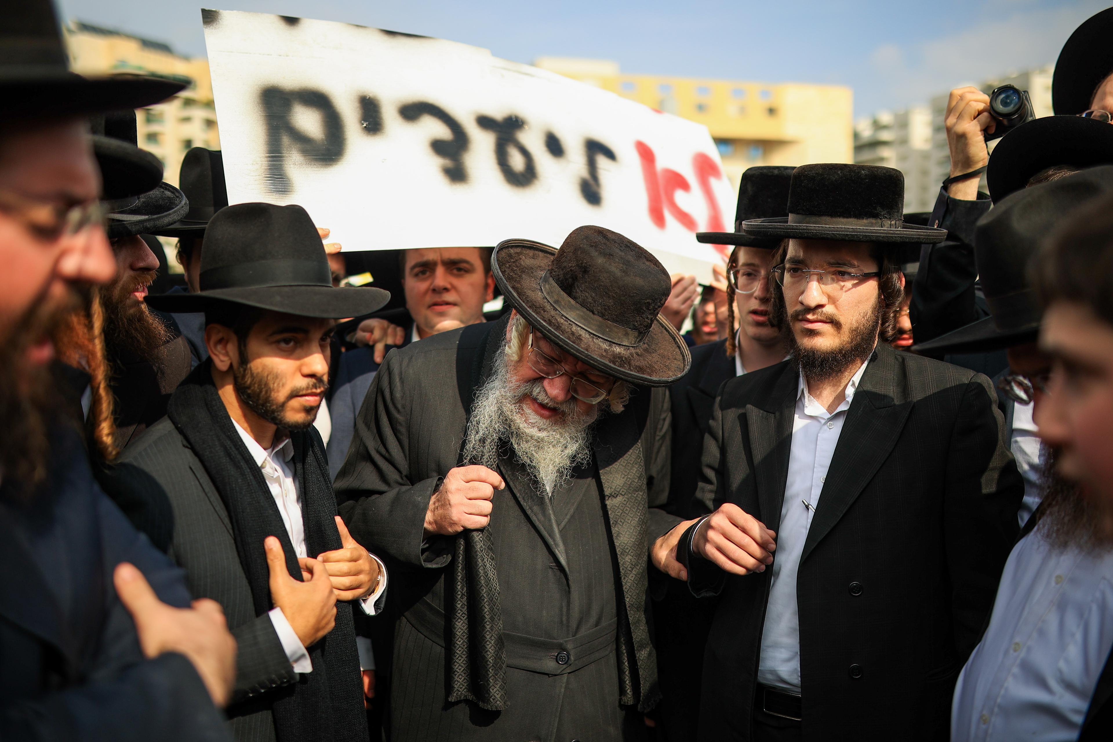 Haredi protest against the draft. Haredi protest against the draft.