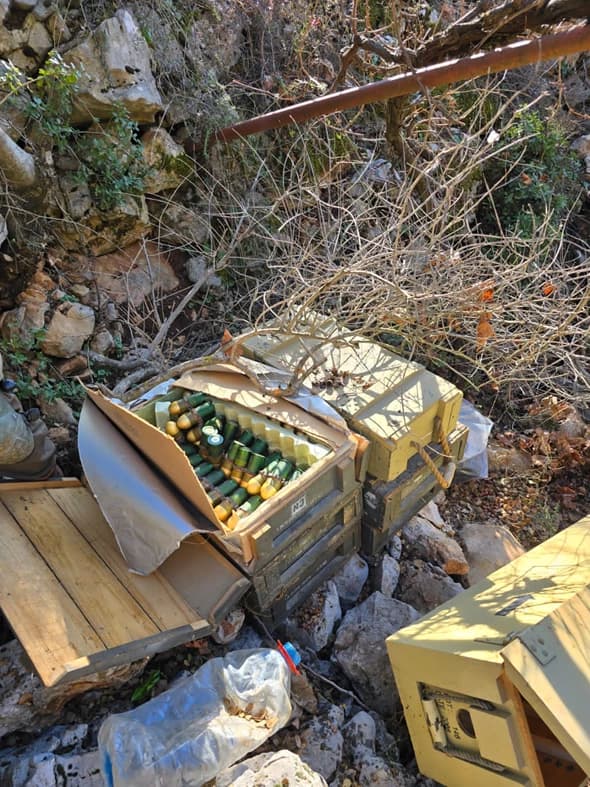 Hezbollah arms cache. Hezbollah arms cache.