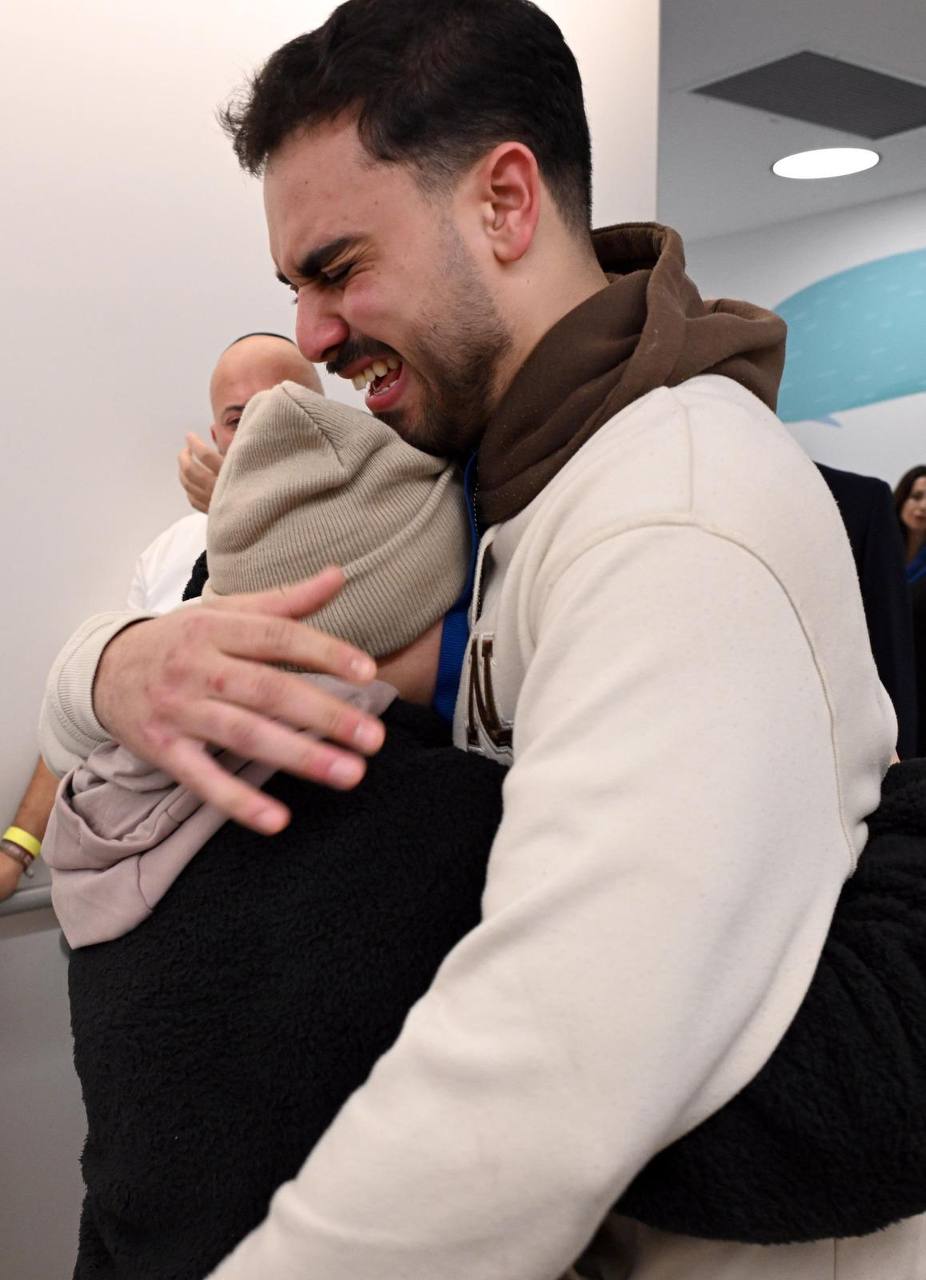 Welcoming his family home Welcoming his family home