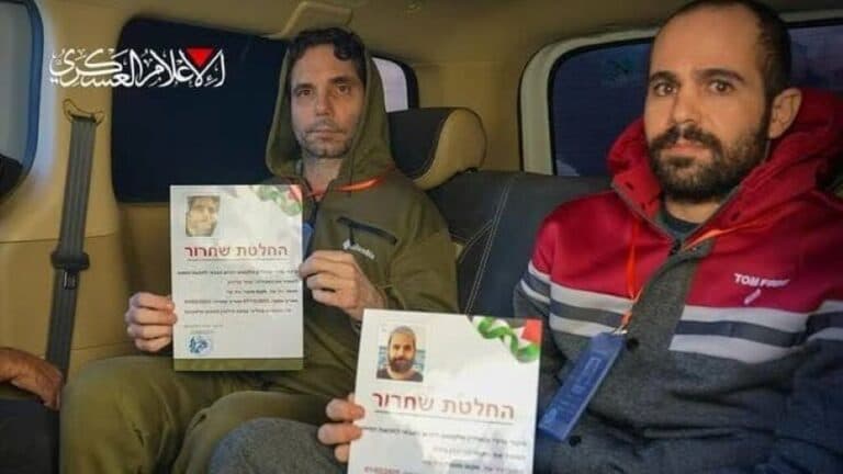 Yarden Bibas and Ofer Calderon released from Hamas captivity Yarden Bibas and Ofer Calderon released from Hamas captivity