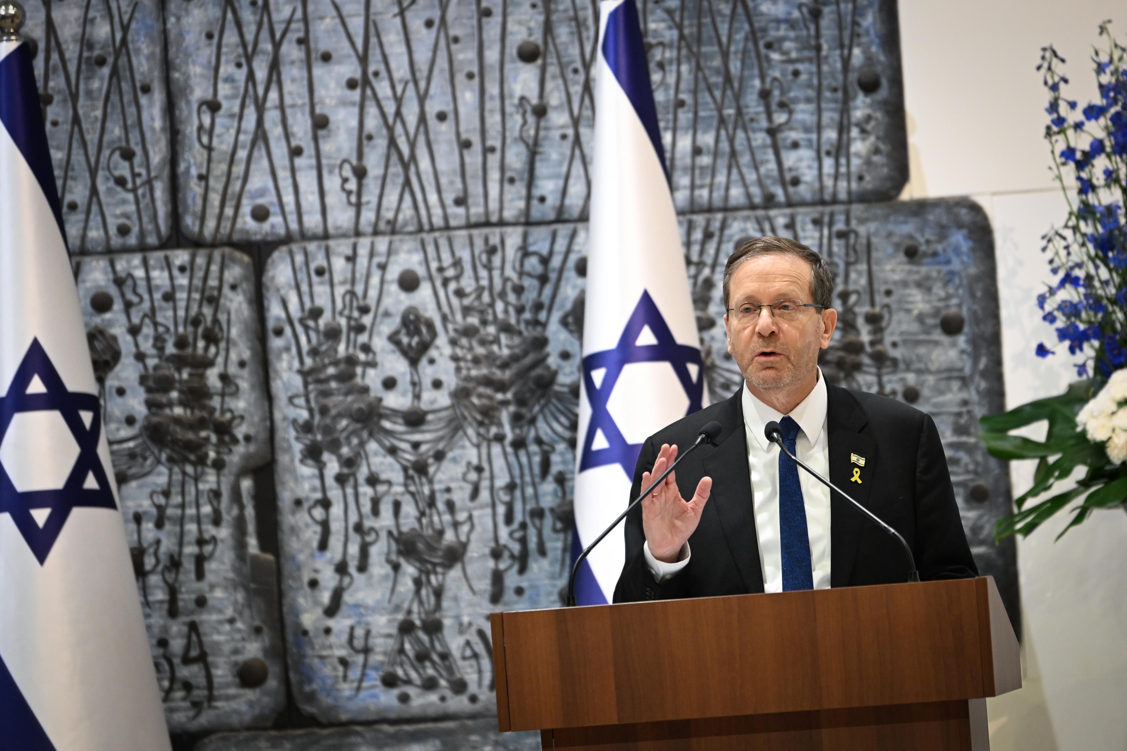 Israeli president Isaac Herzog at the presidents residence in Jerusalem. December 16, 2024. 