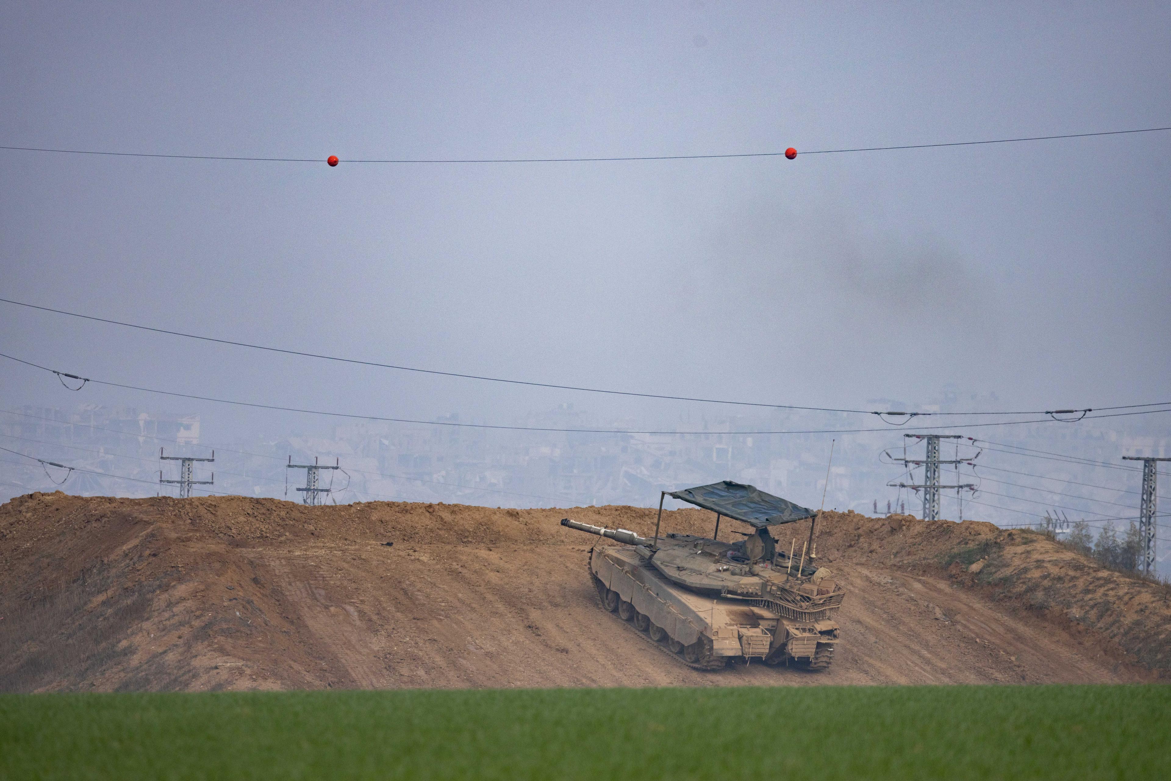 IDF tank near Gaza Strip. IDF tank near Gaza Strip.