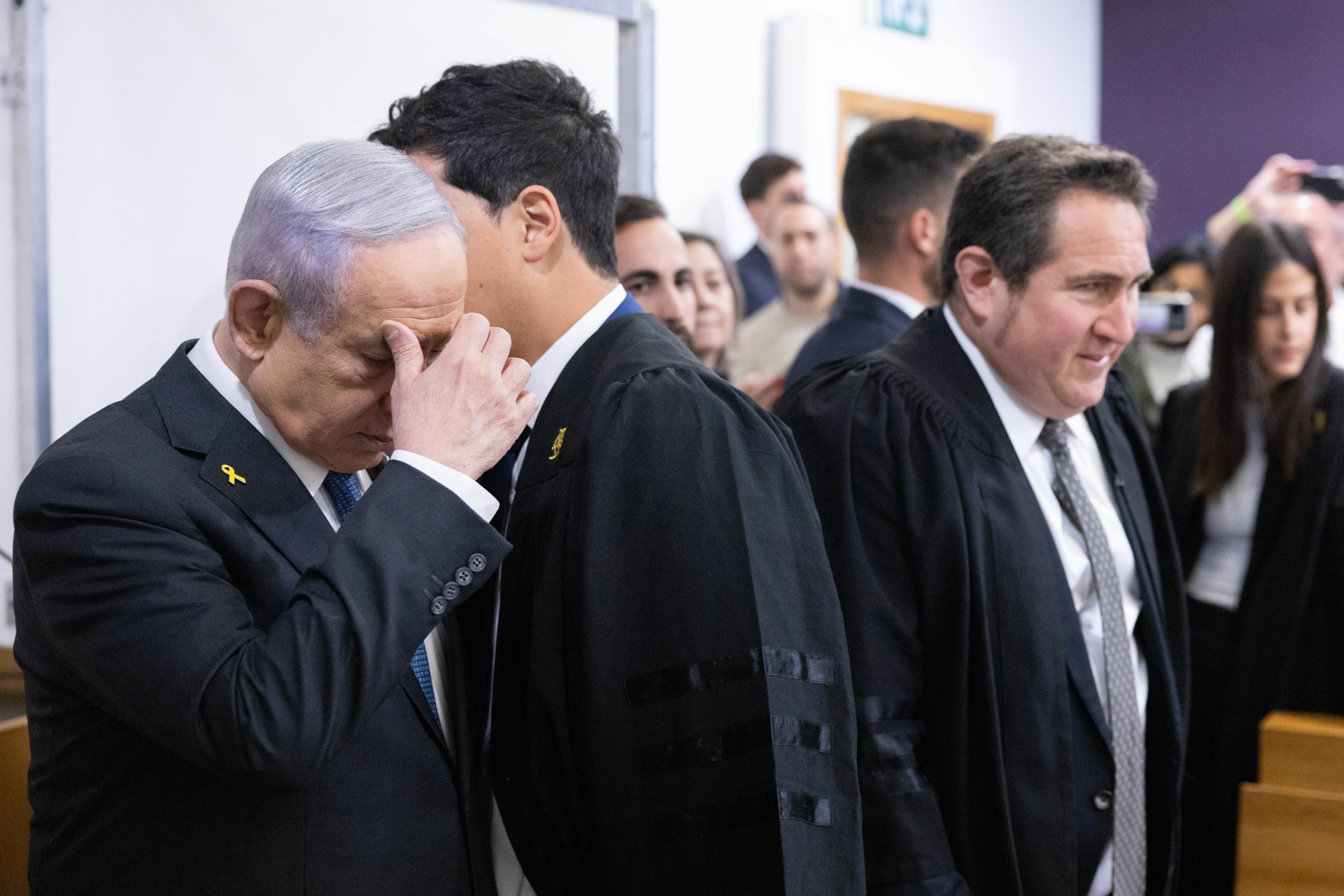 Prime Minister Netanyahu at trial.