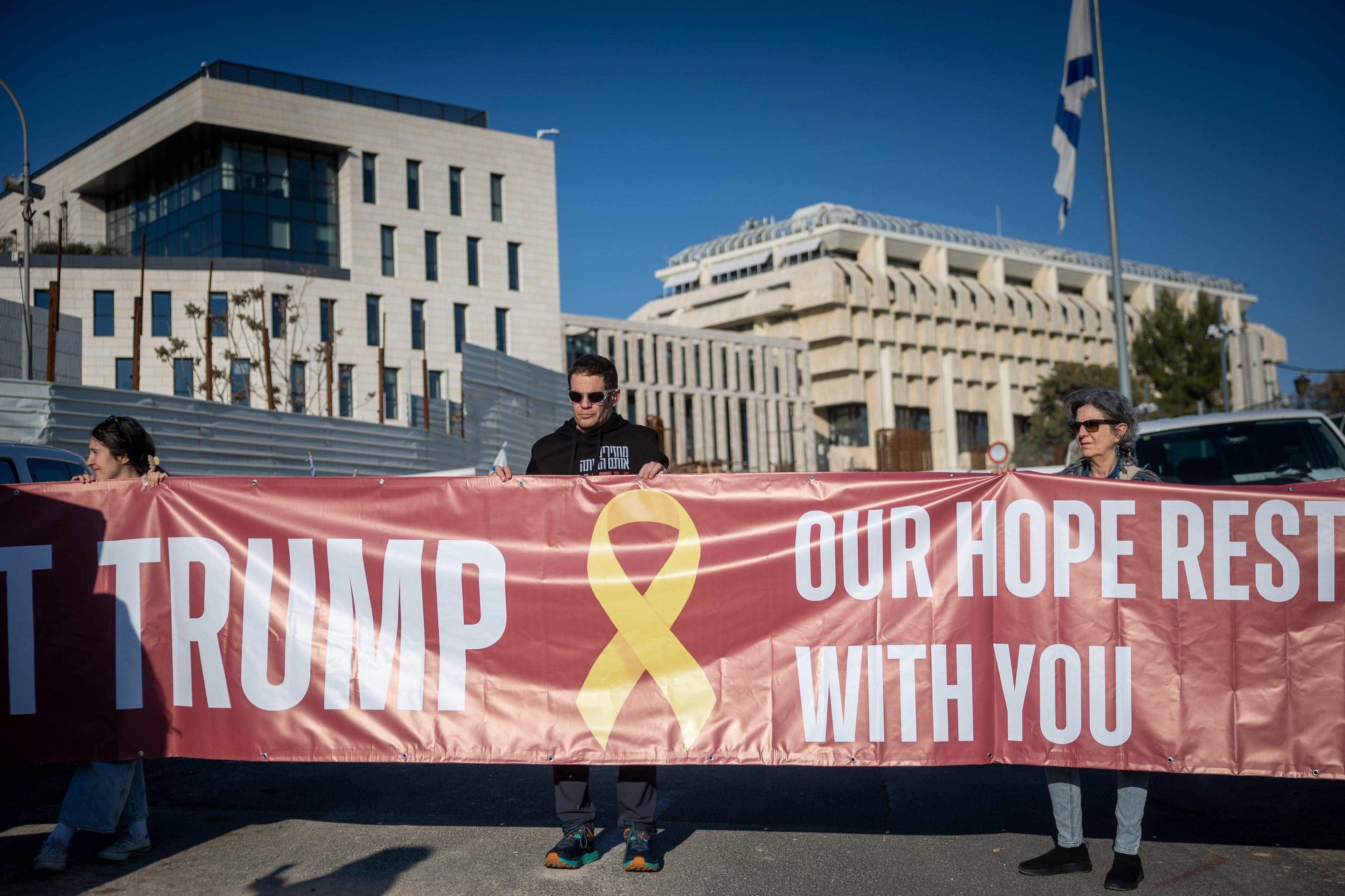 Protest for the hostages. Protest for the hostages.