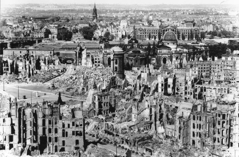 Dresden after the Allied bombing.