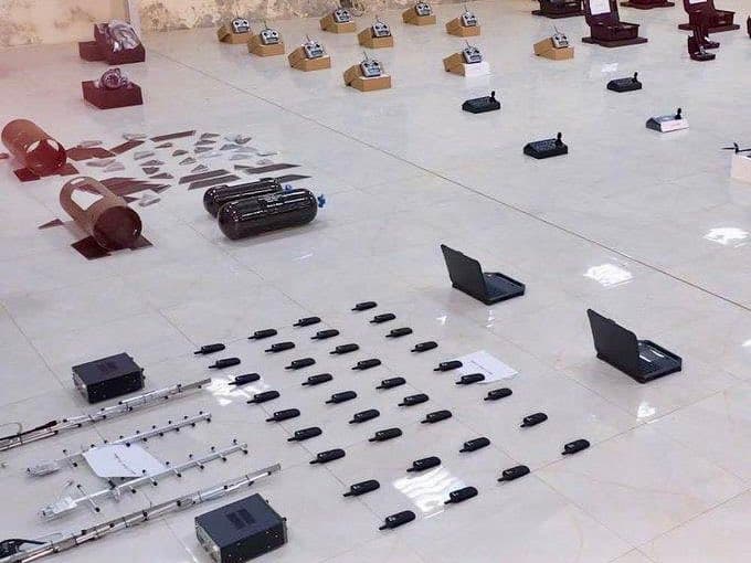 Captured Houthi weapons.