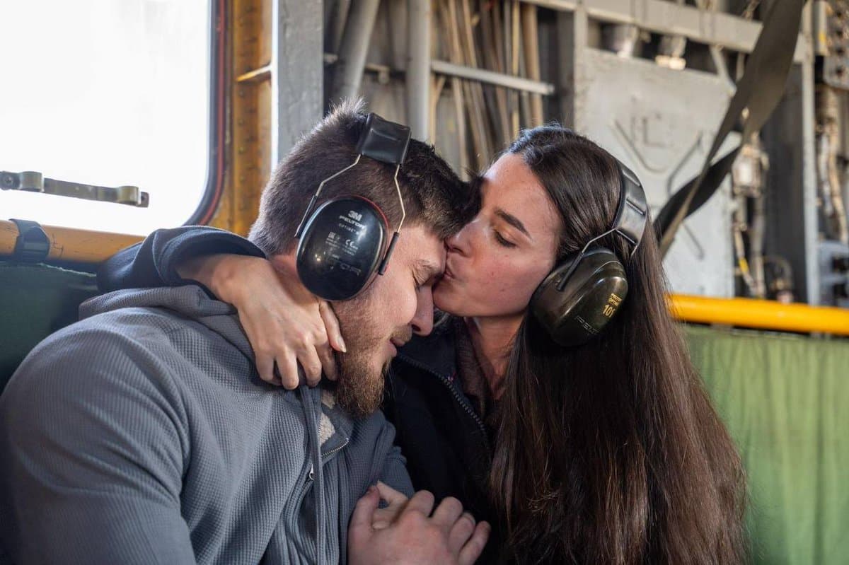 Sasha Trufanov with his girlfriend en route to Israel