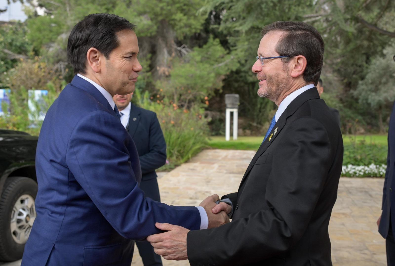 US Secretary of State Marco Rubio and Israeli President Reuven Rivlin US Secretary of State Marco Rubio and Israeli President Reuven Rivlin