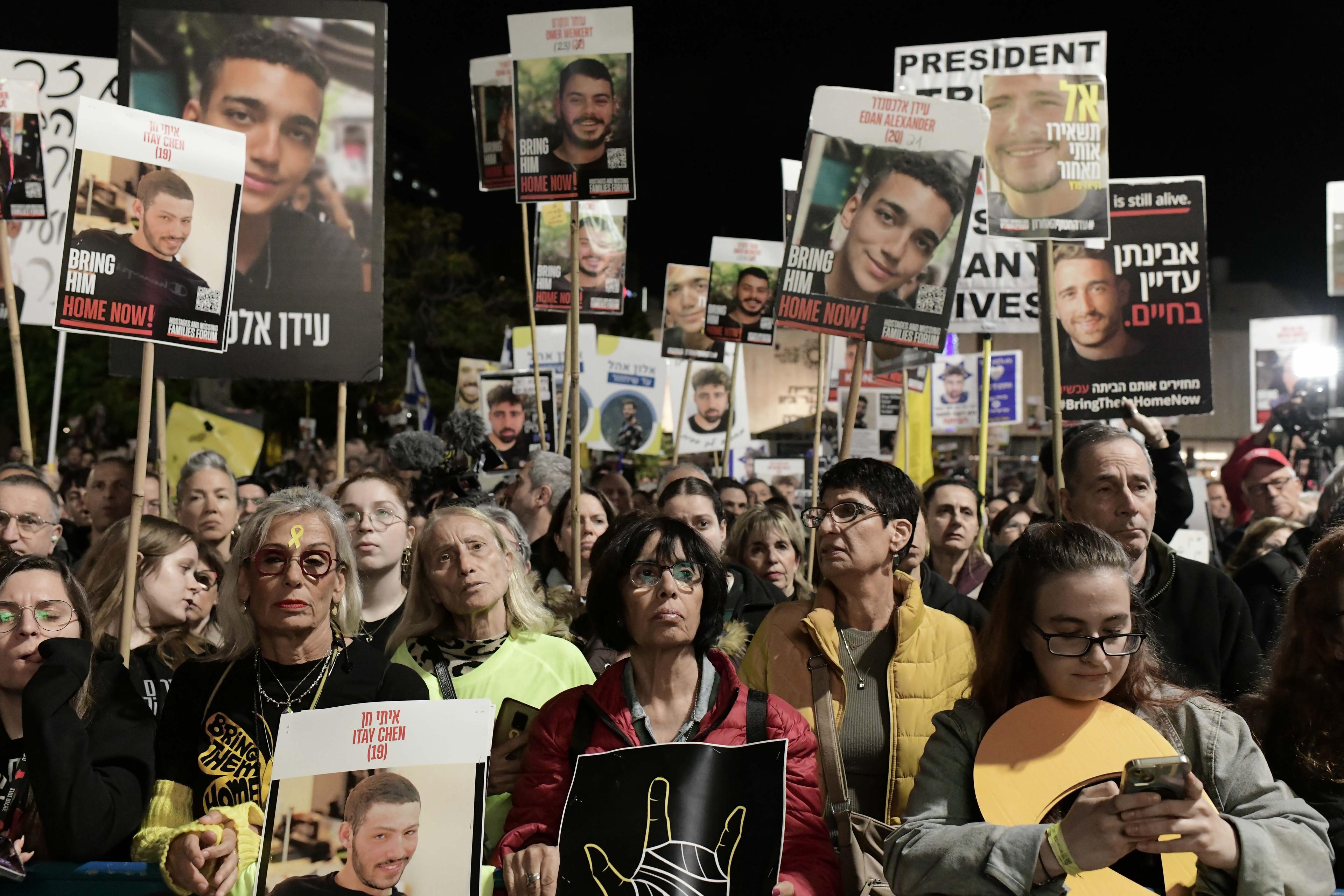 A rally marking 500 days since the hostages were kidnapped to the Gaza Strip, at "Hostage Square" in Tel Aviv, February 17, 2025
