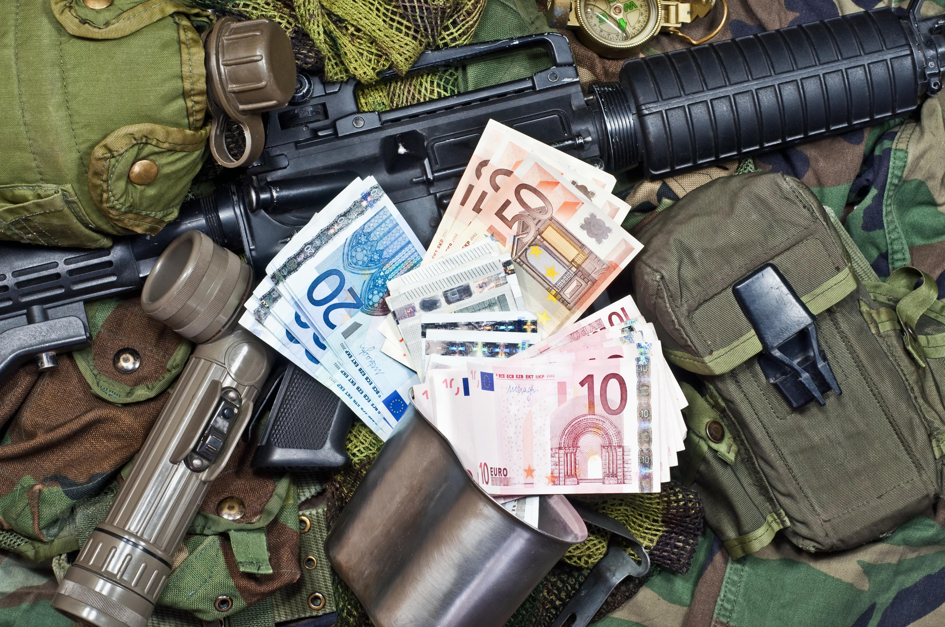 Terror money. Illustration.