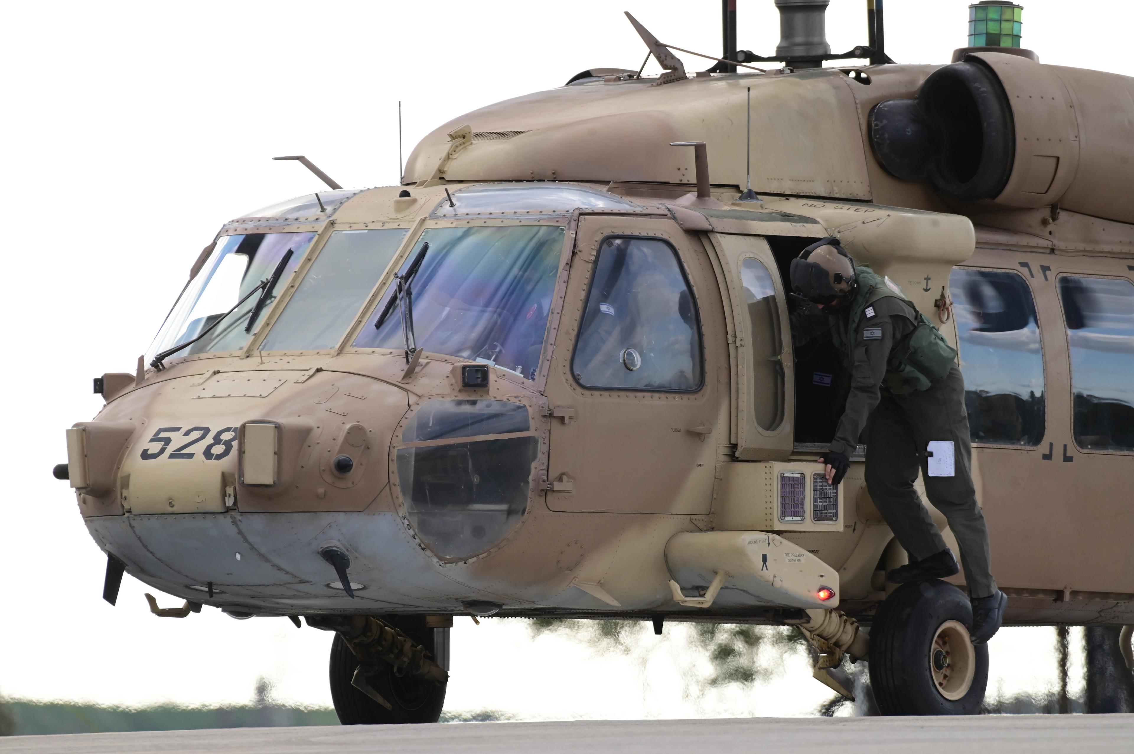 Eli Sharabi in an IAF helicopter