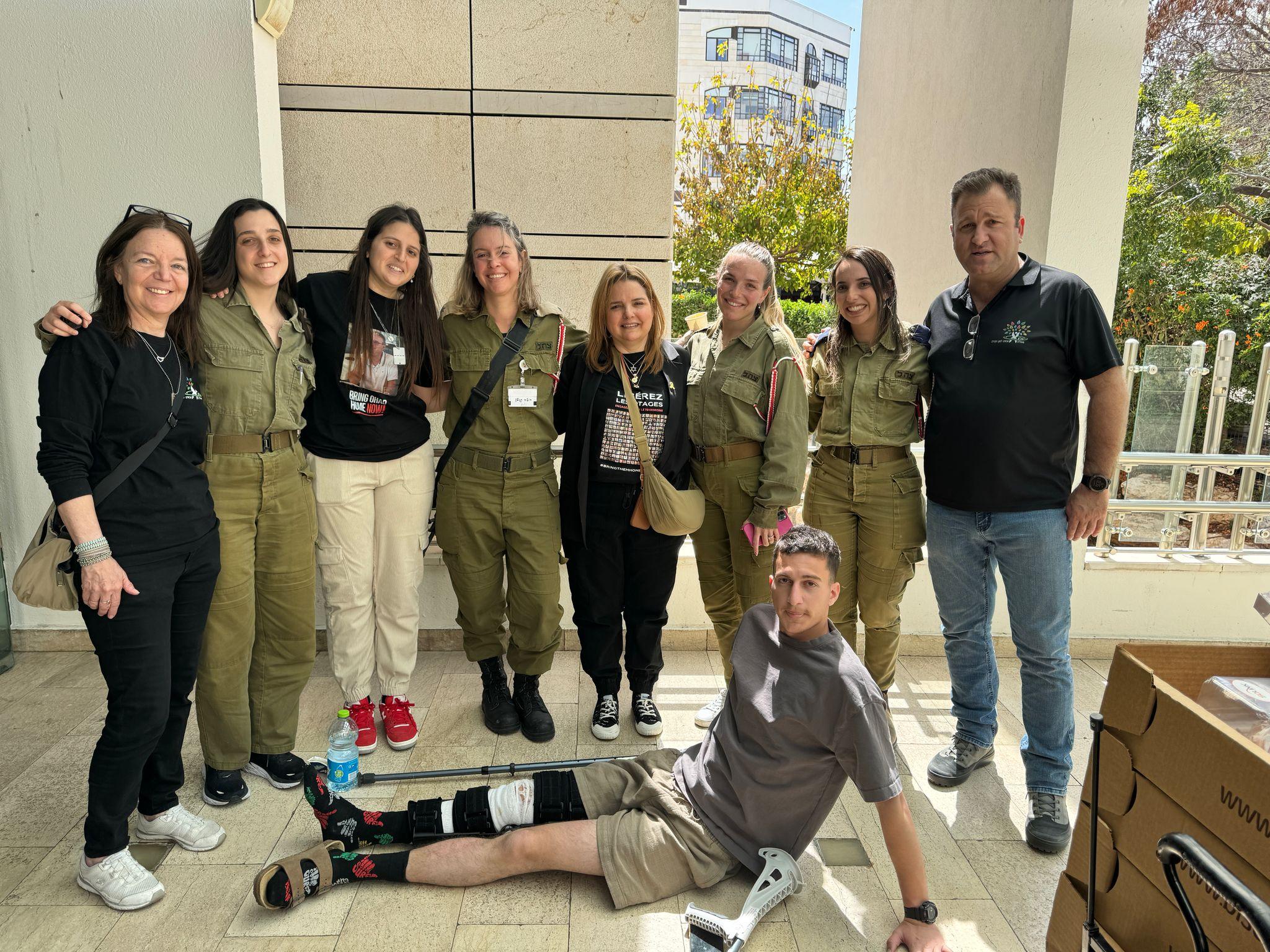 Alon and Ella at the hospital with IDF soldiers