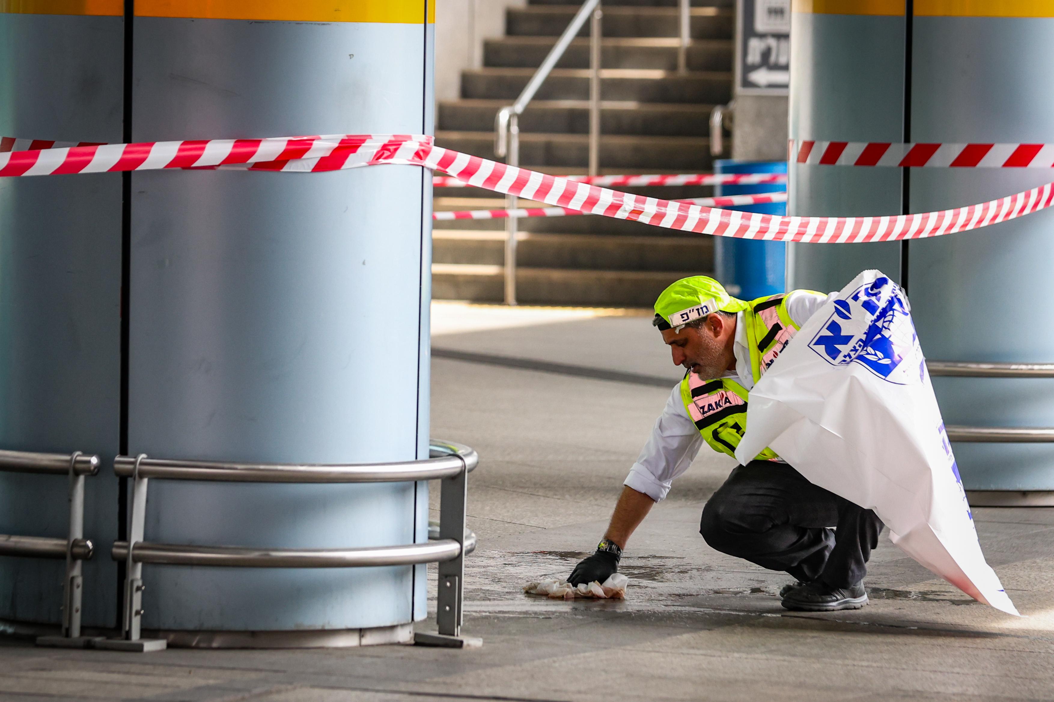 Israeli security forces at the scene of a terror attack in Haifa, March 3, 2025. 