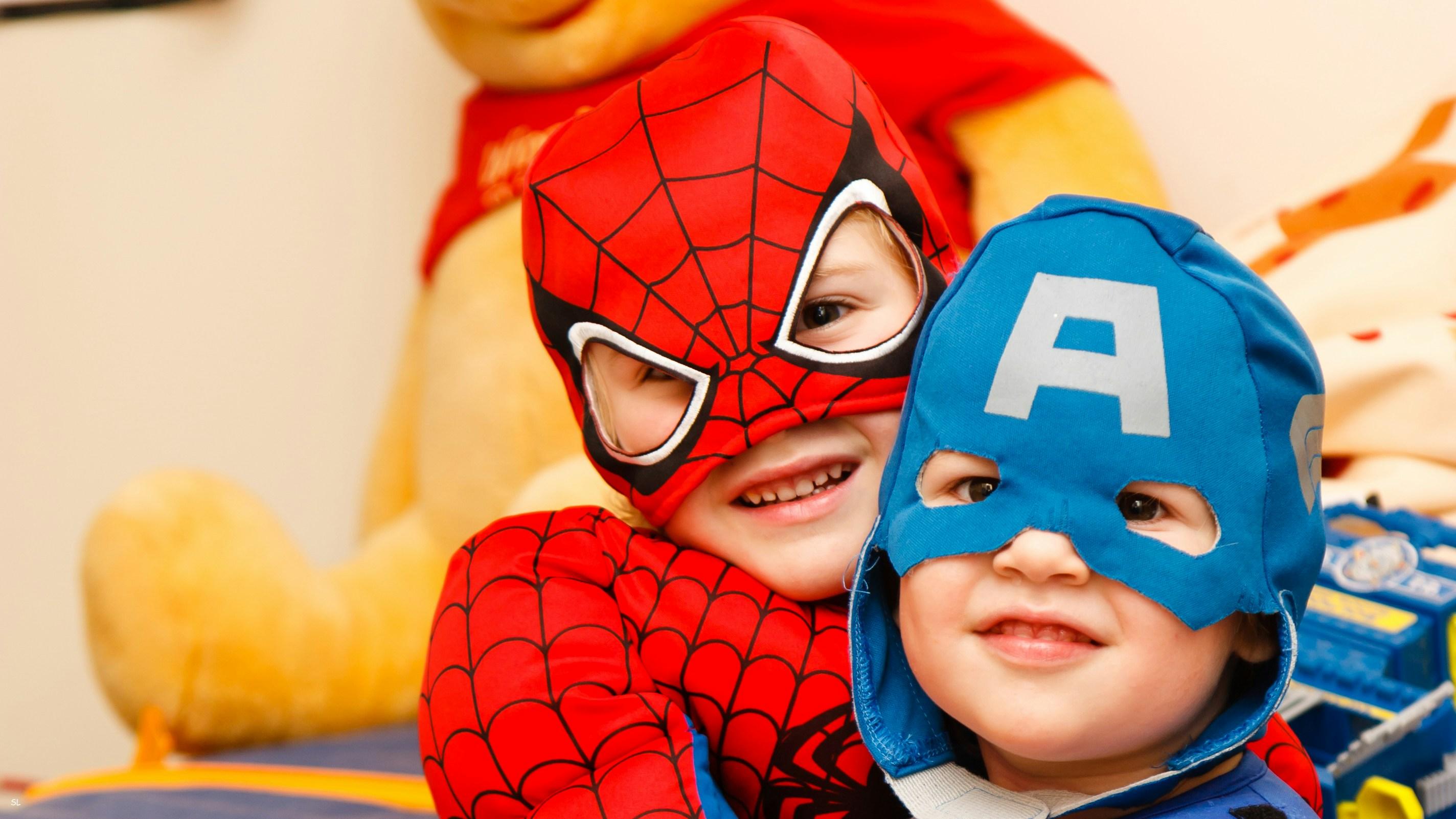 Kids in dress up costumes