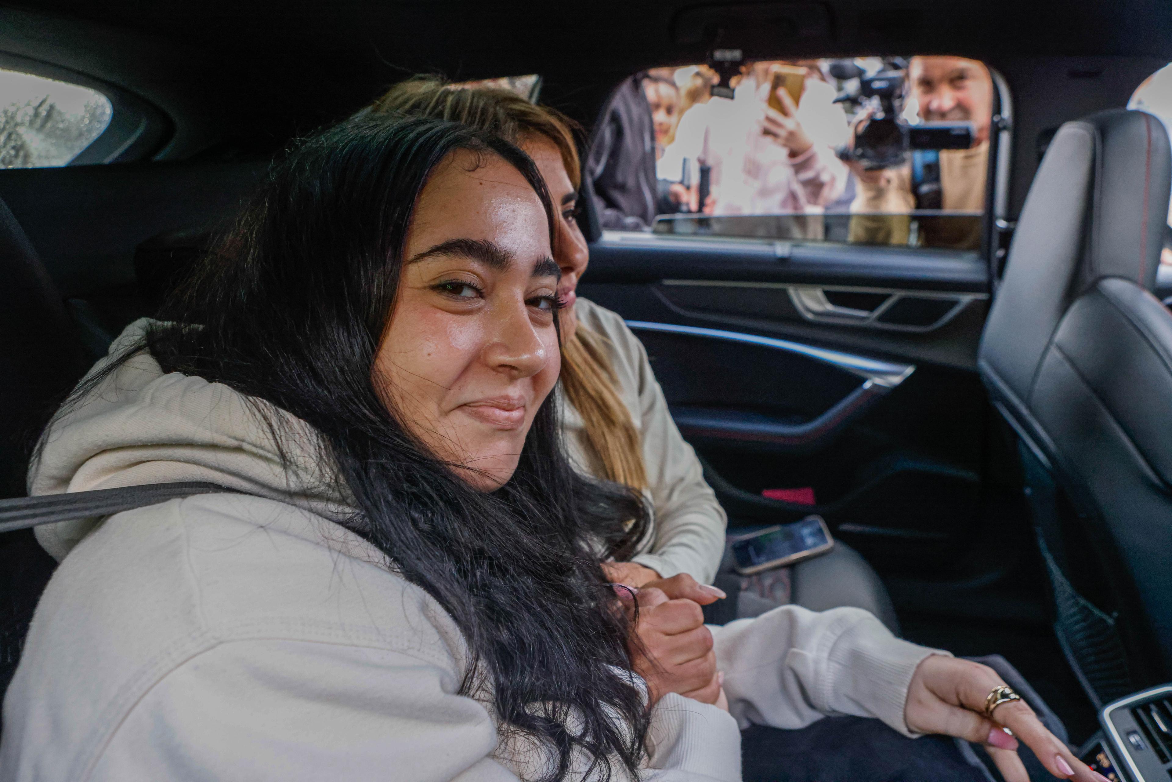 Released hostage Liri Albag returning to her home in Moshav Yarhiv, February 5, 2025. 