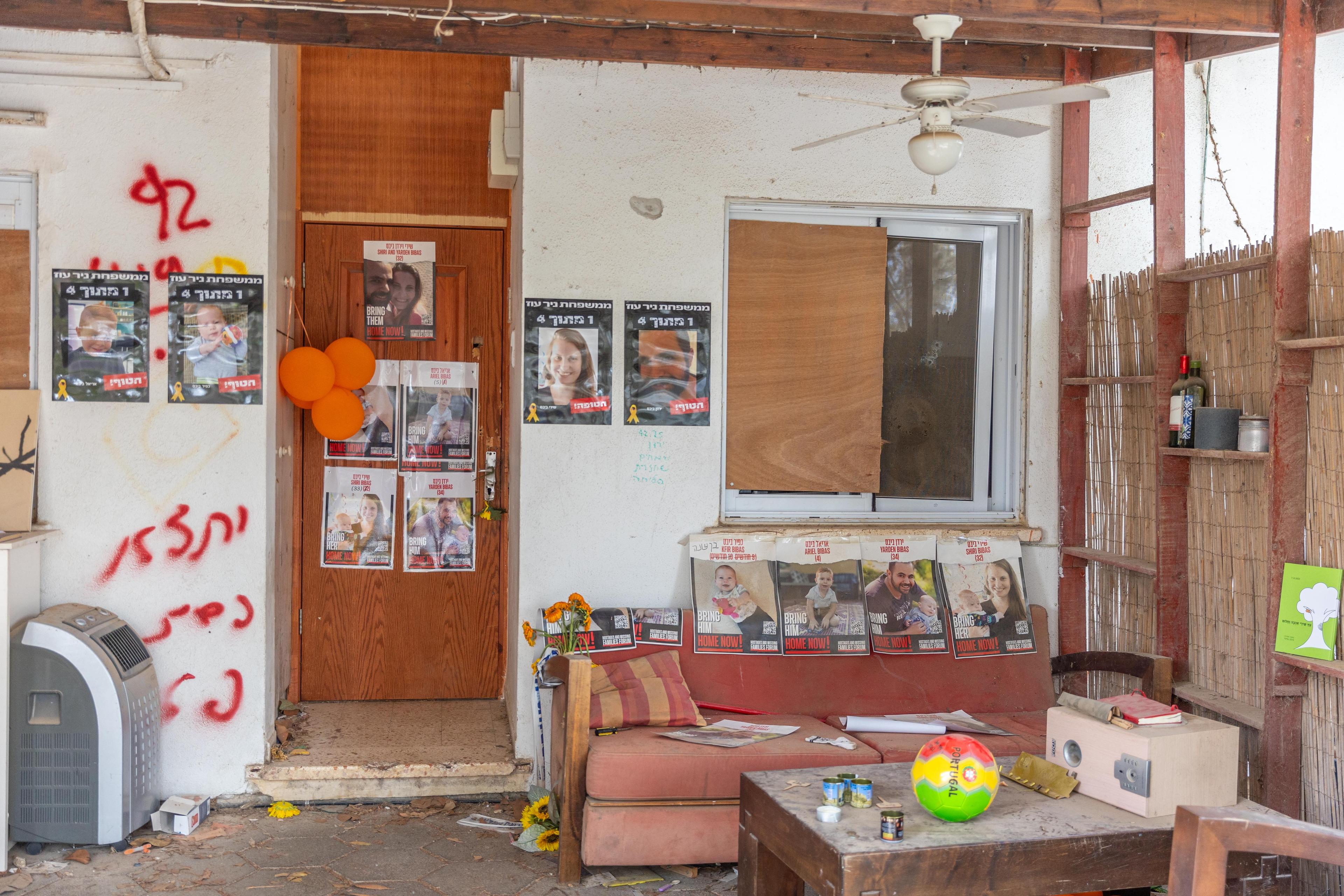 The Bibas family home after the Hamas massacre on October 7, at kibbutz Nir Oz, southern Israel. March 3, 2025. 