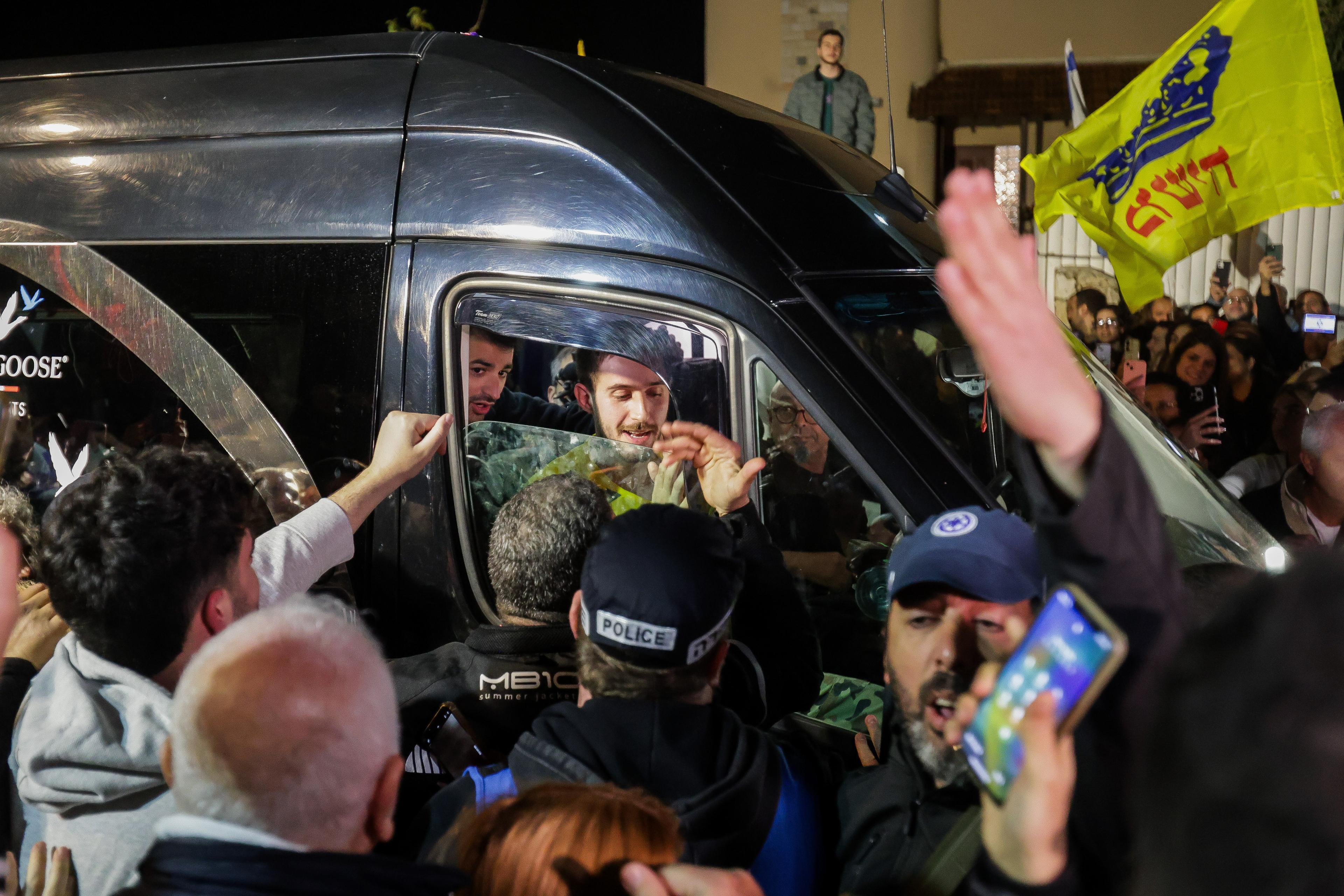 Released hostage Omer Shem Tov returning to her home in Herzliya, March 1, 2025