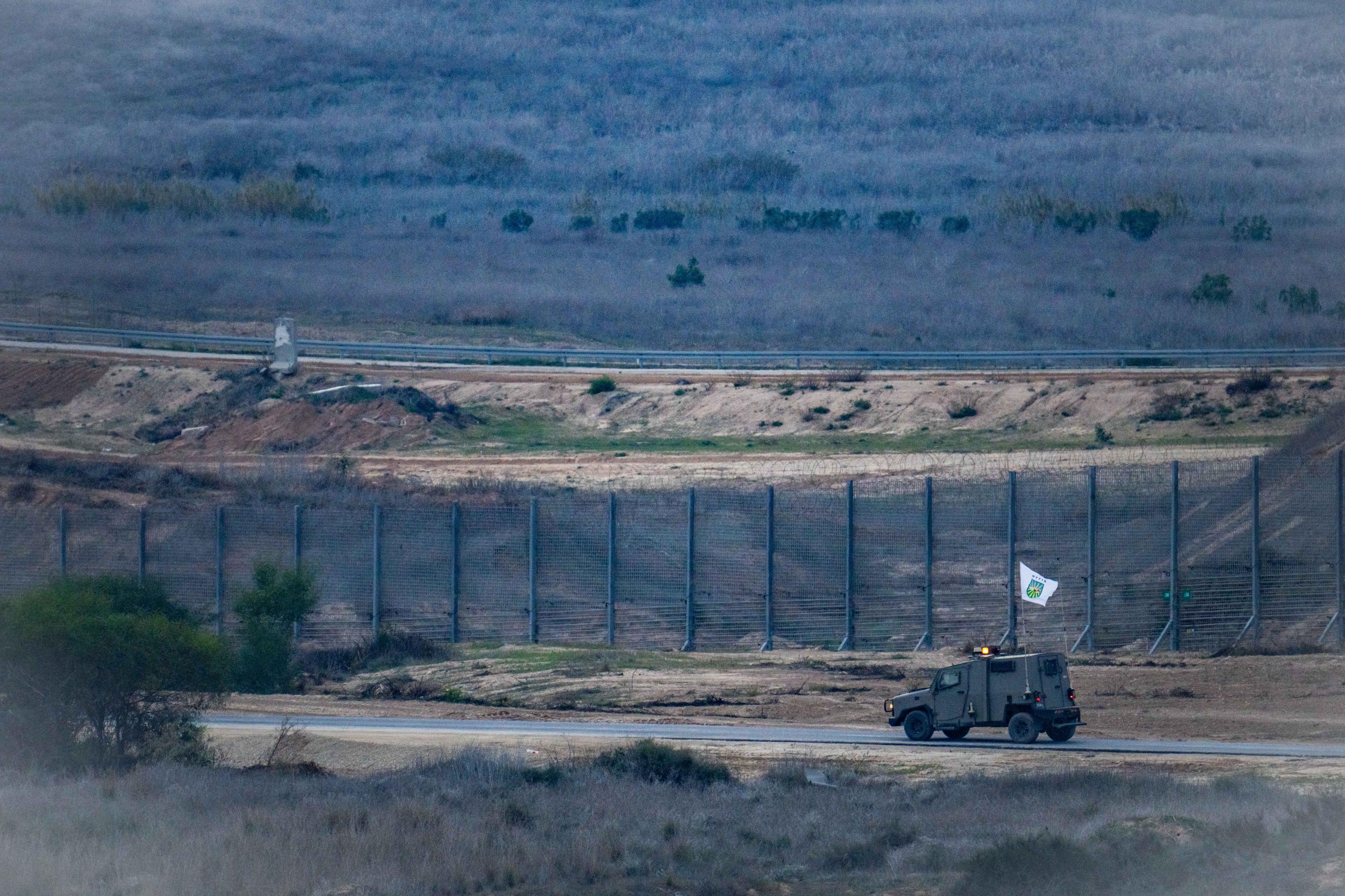 IDF patrolling the border with Gaza. IDF patrolling the border with Gaza.