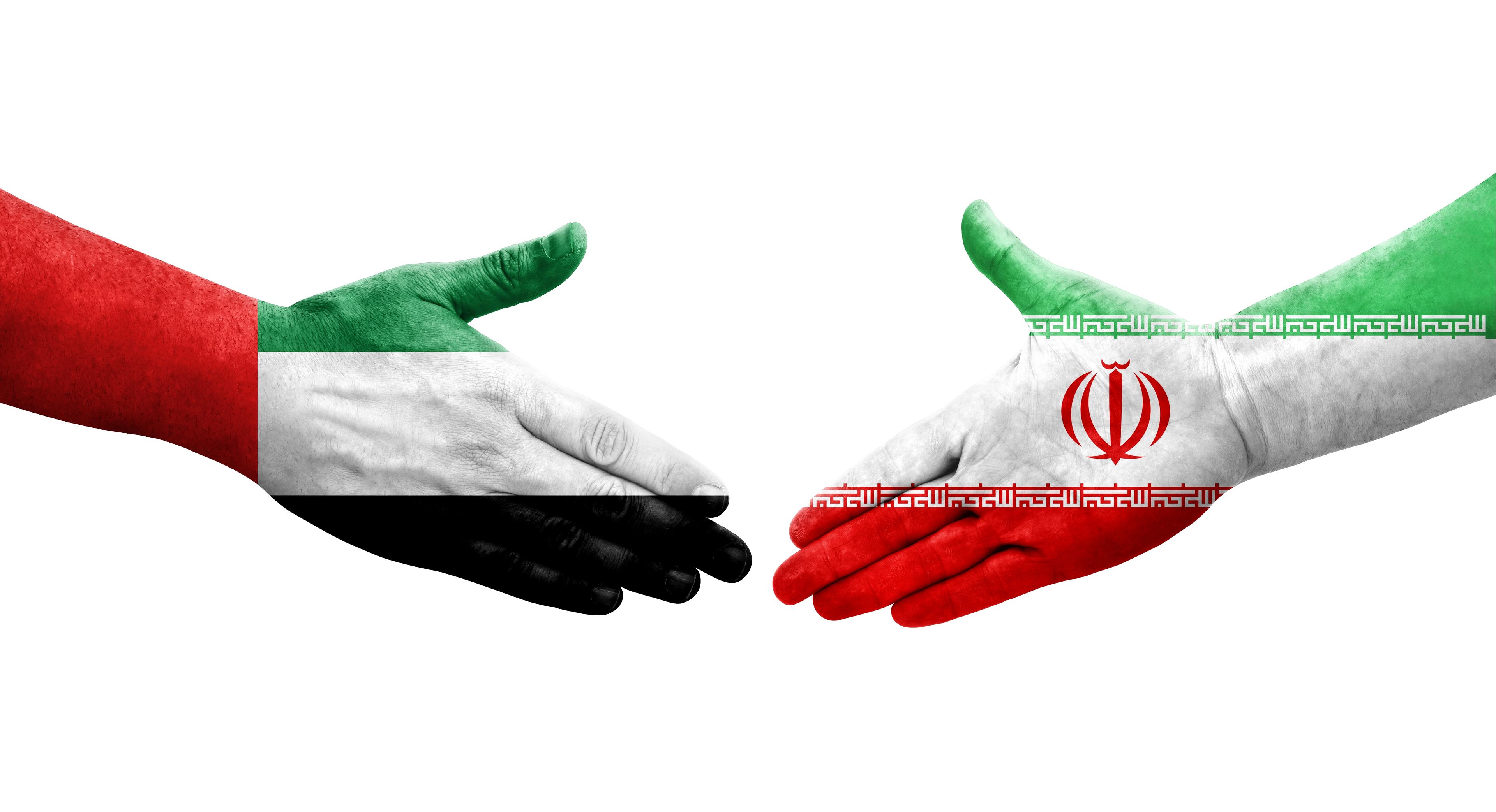 Handshake between Iran and UAE 