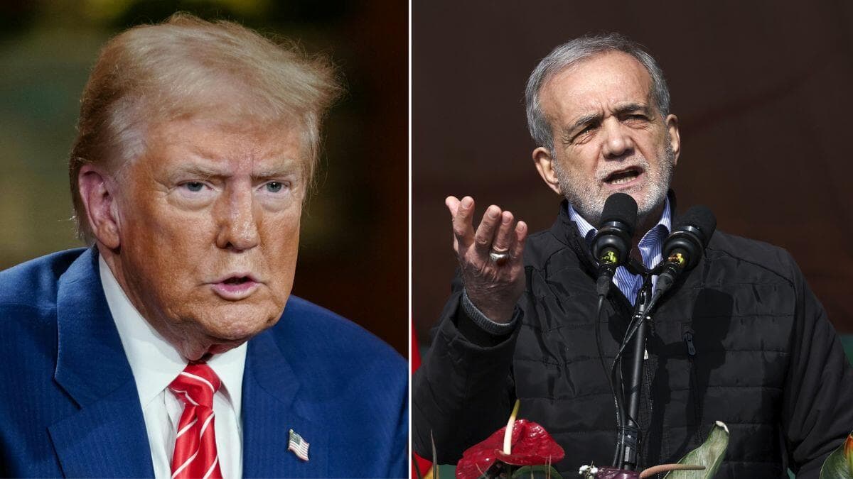 Donald Trump & Masoud Pezeshkian, file images