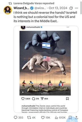 The antisemitic post