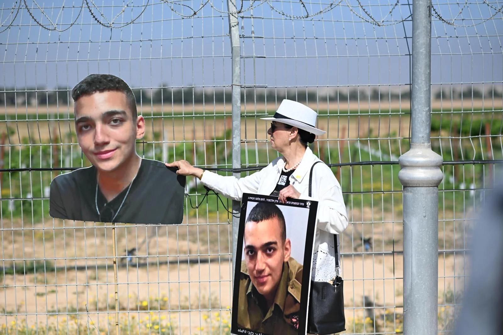 Families of the hostages at the Gaza border Families of the hostages at the Gaza border