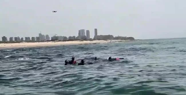 Search and rescue team looking for missing diver