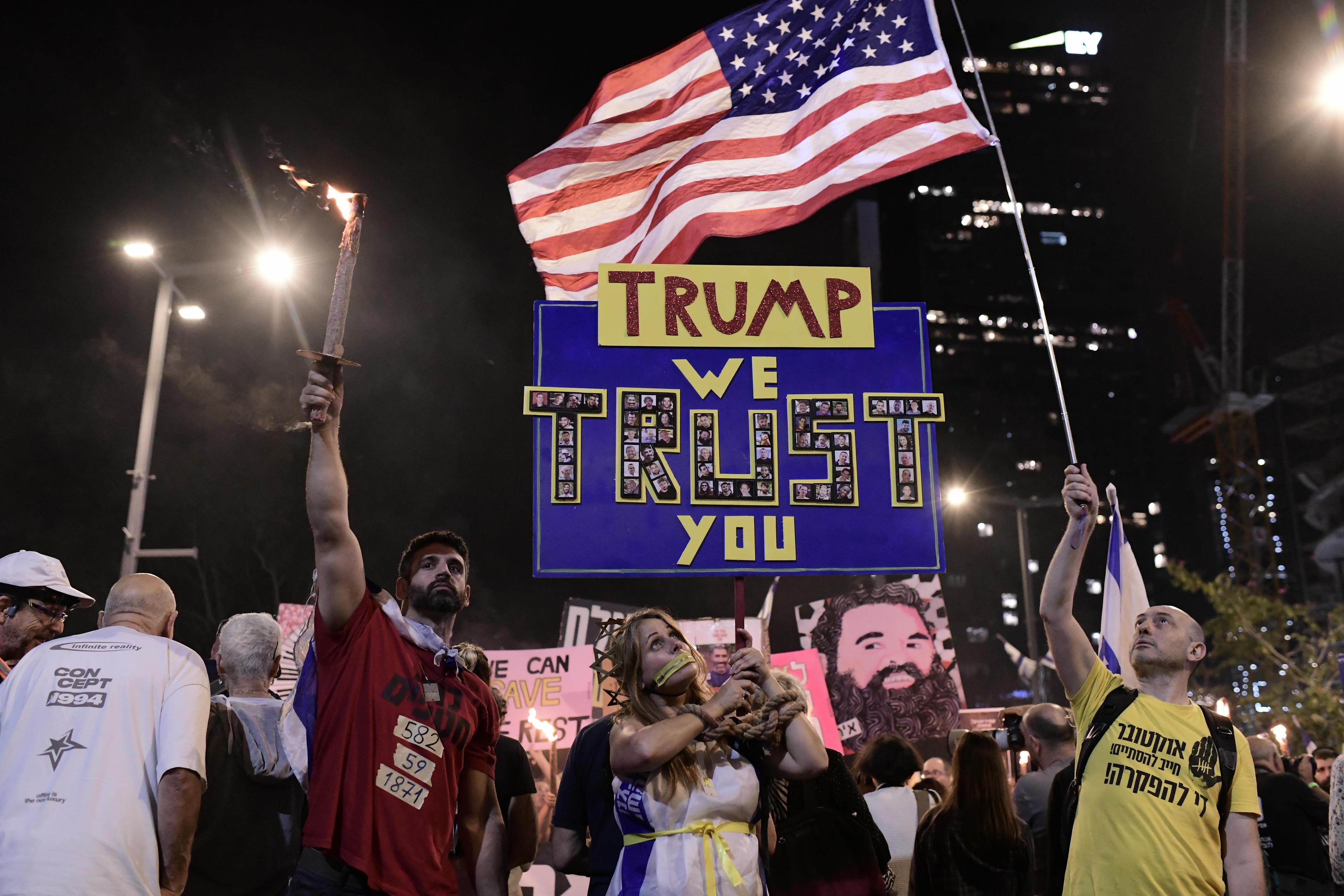 Protest for the hostages. Protest for the hostages.