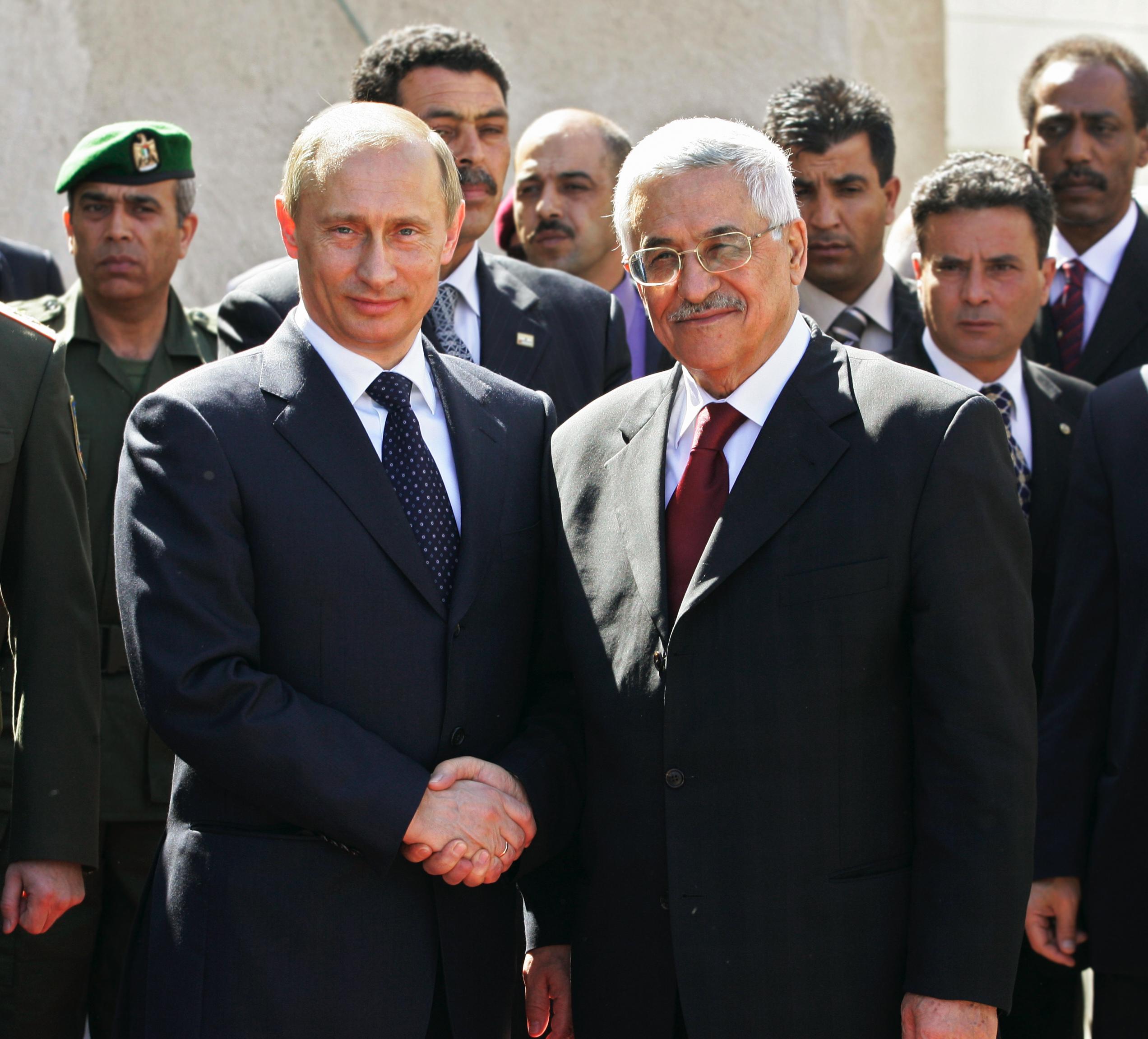 President of Russia Vladimir Putin and President of Palestinian National Authority Mahmoud Abbas President of Russia Vladimir Putin and President of Palestinian National Authority Mahmoud Abbas