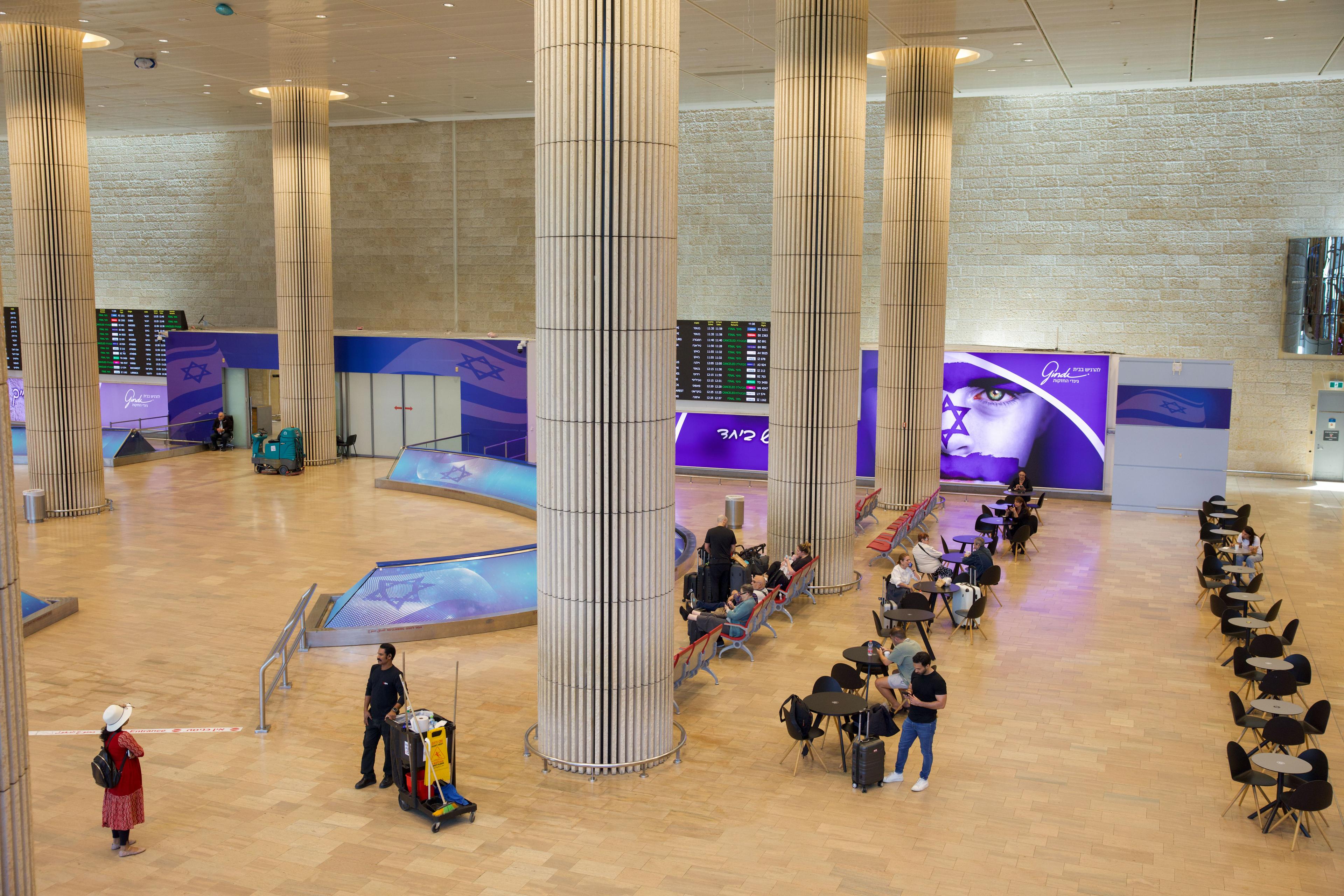 Travellers at Ben Gurion International Airport. May 7, 2025.