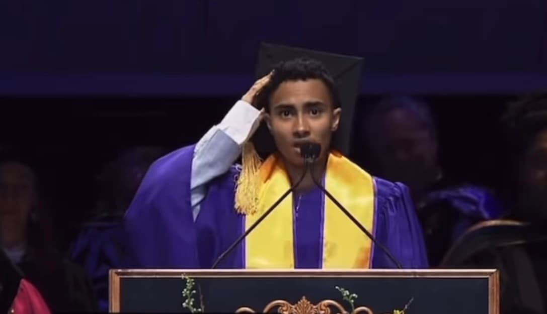 Logan Rozos Anti Israel rant at the graduation ceremony