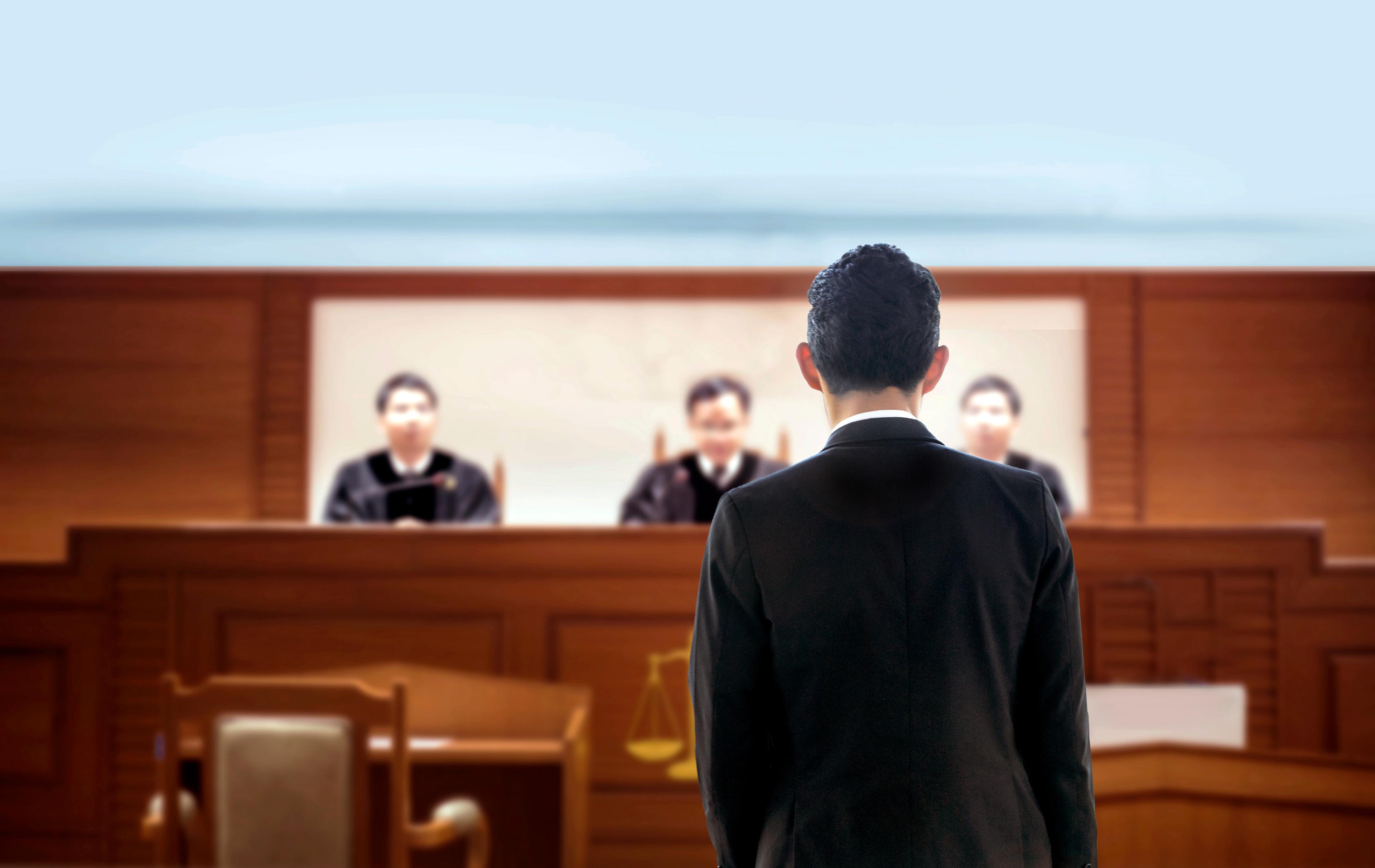 Lawyer being sentenced at court