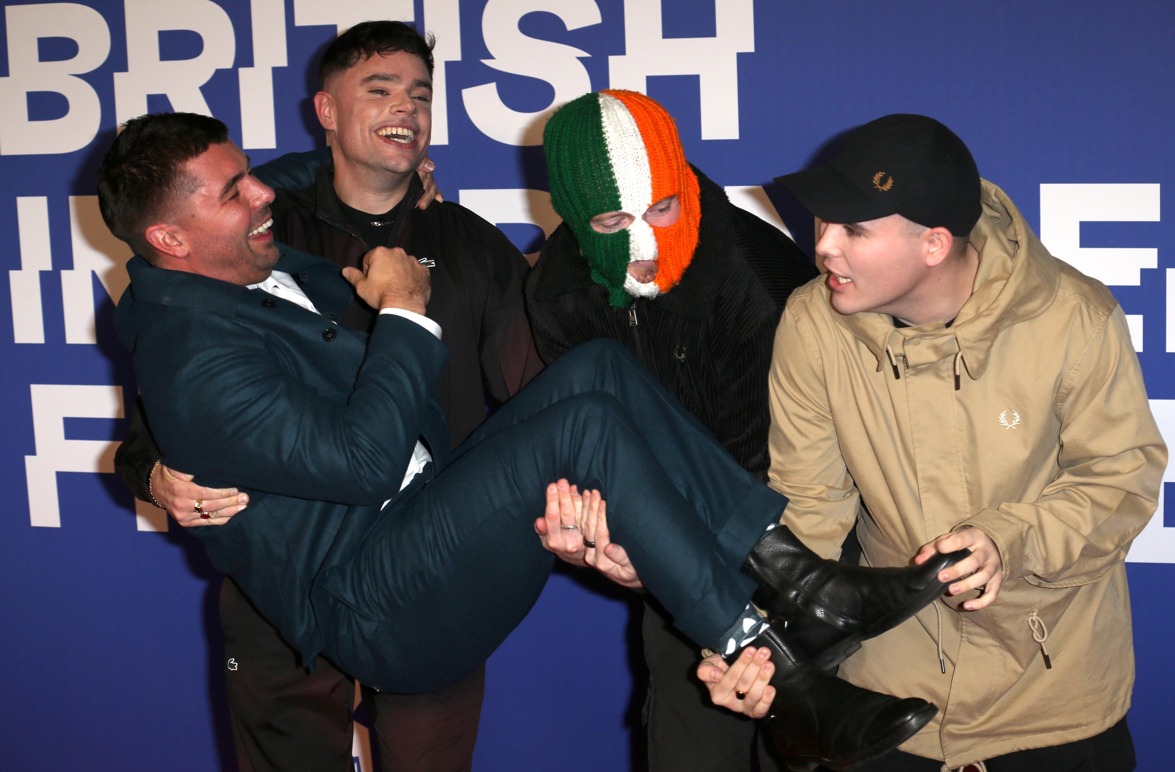 Móglaí Bap, Rich Peppiatt, Mo Chara and DJ Provaí attend the 27th British Independent Film Awards at the Roundhouse in Camden, London, England. Móglaí Bap, Rich Peppiatt, Mo Chara and DJ Provaí attend the 27th British Independent Film Awards at the Roundhouse in Camden, London, England.
