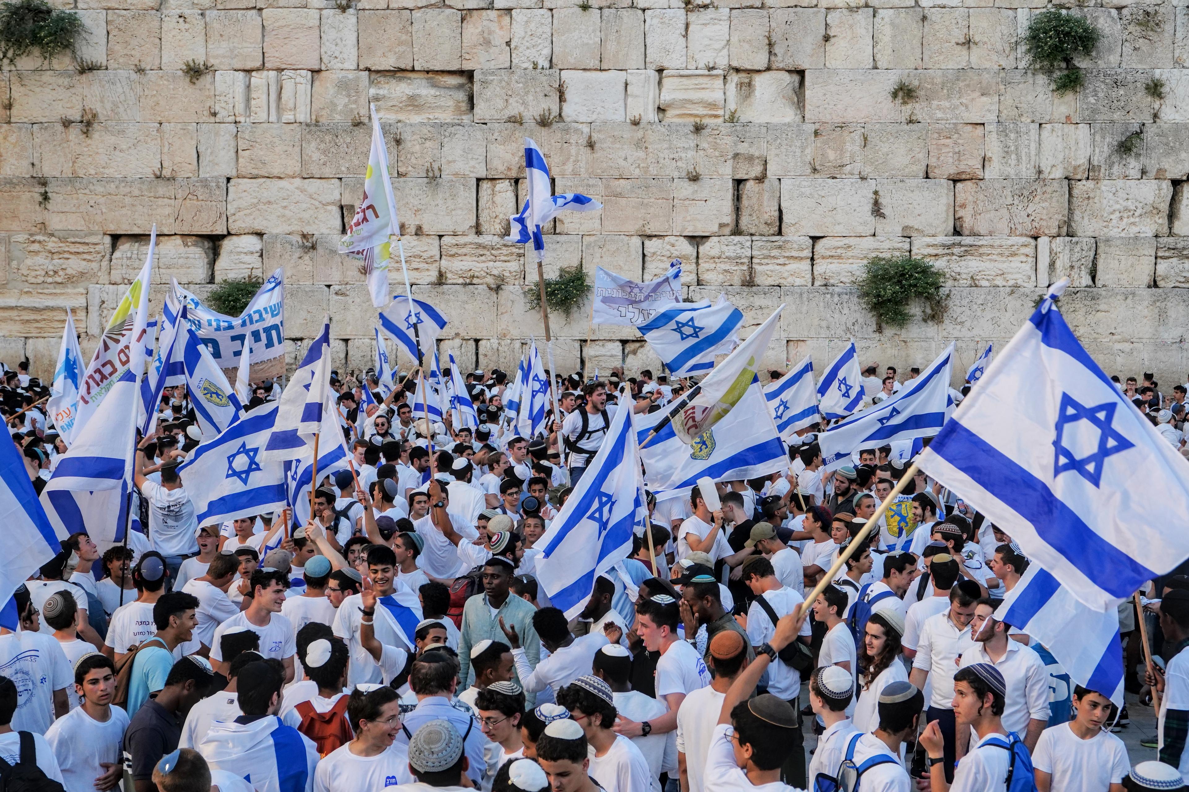 Jerusalem Day celebrations near the Western Wall in the Old City of Jerusalem