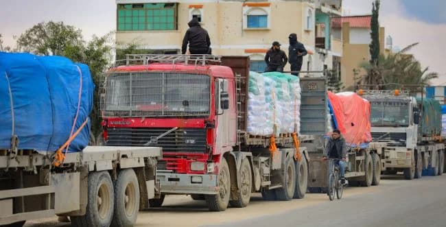 Aid trucks.