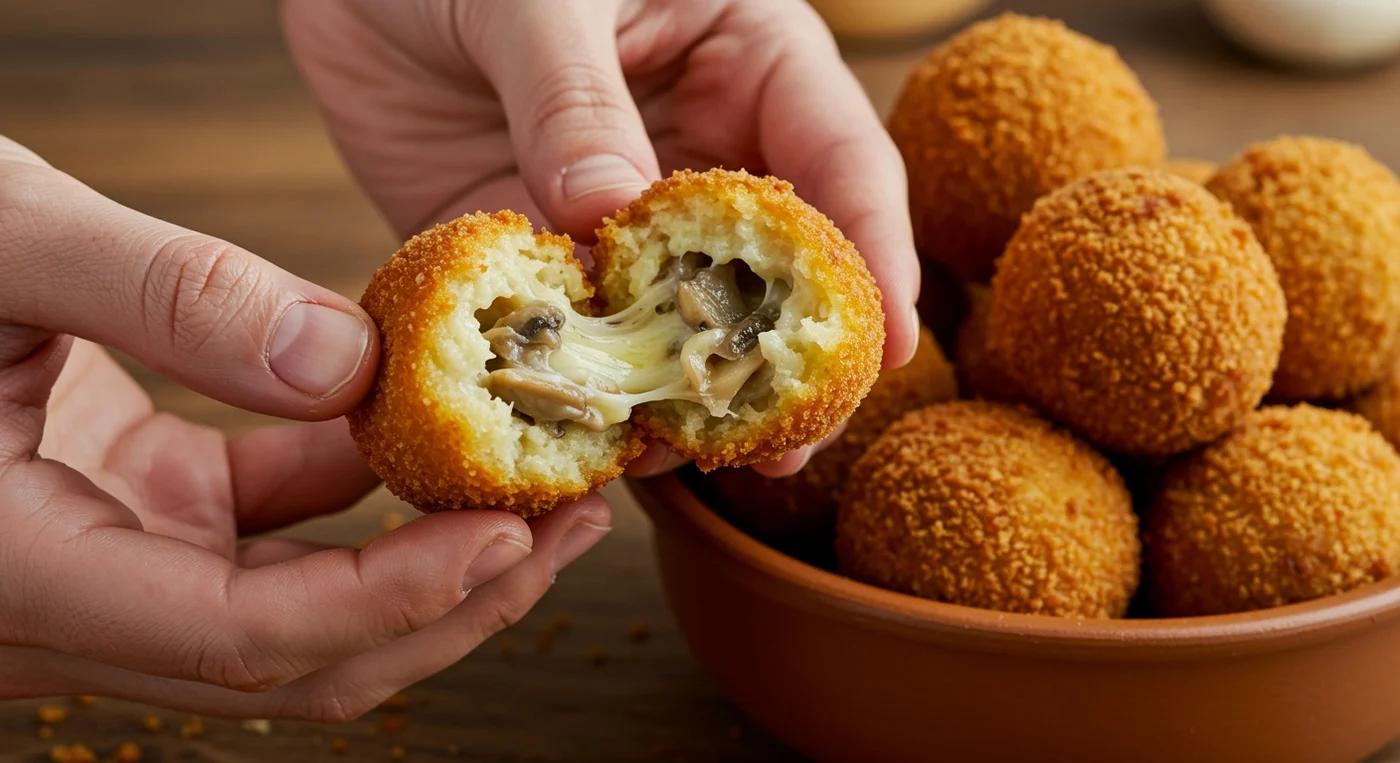Mushroom stuffed cheese balls
