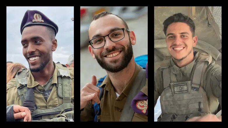 Staff Sergeants Lior Steinberg (right), Omer Van Gelder (middle) and Ofek Barhana (left) HY"D