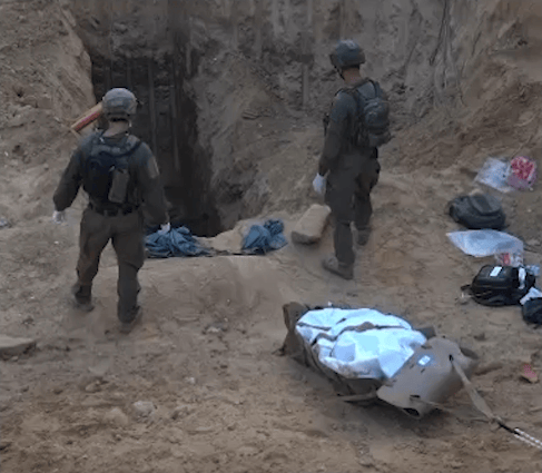 The tunnel entrance where Sinwar's body was located.
