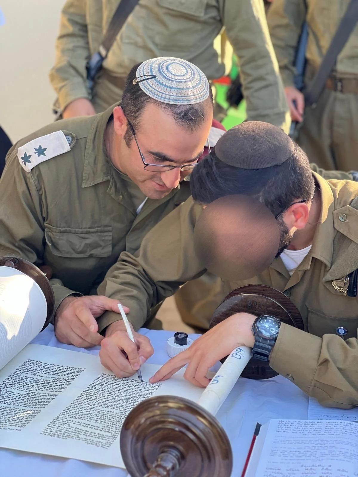 Writing a Sefer Torah in the field Writing a Sefer Torah in the field