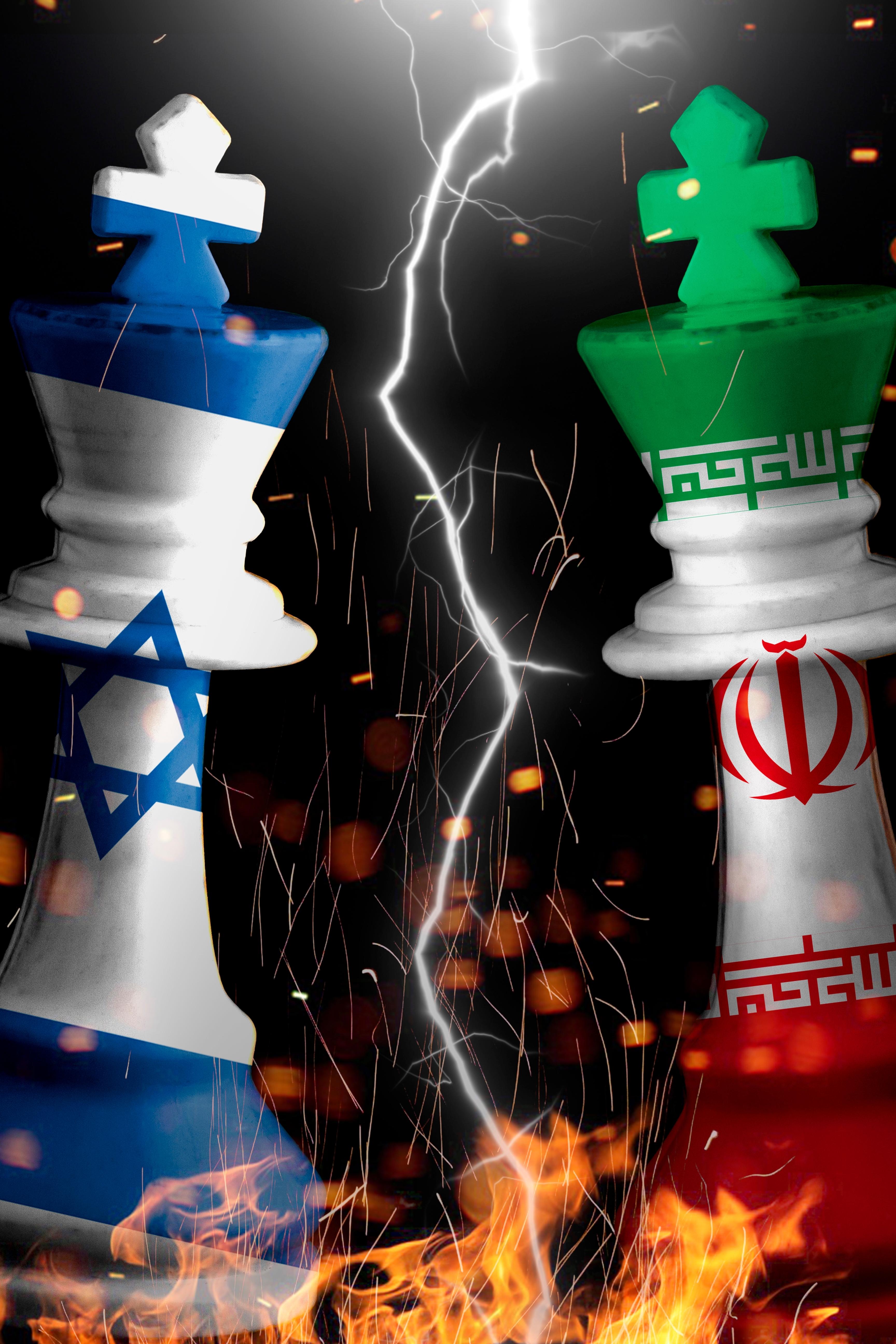 Iran and israel flags